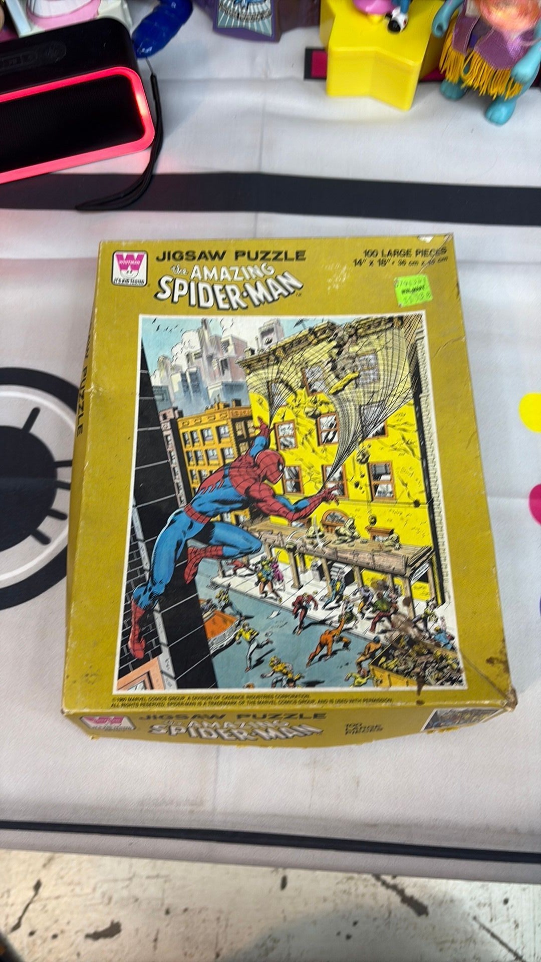 Amazing Spiderman Jig Saw Puzzle Vintage 1980 Whitman Complete 100 pcs 14" X 18"