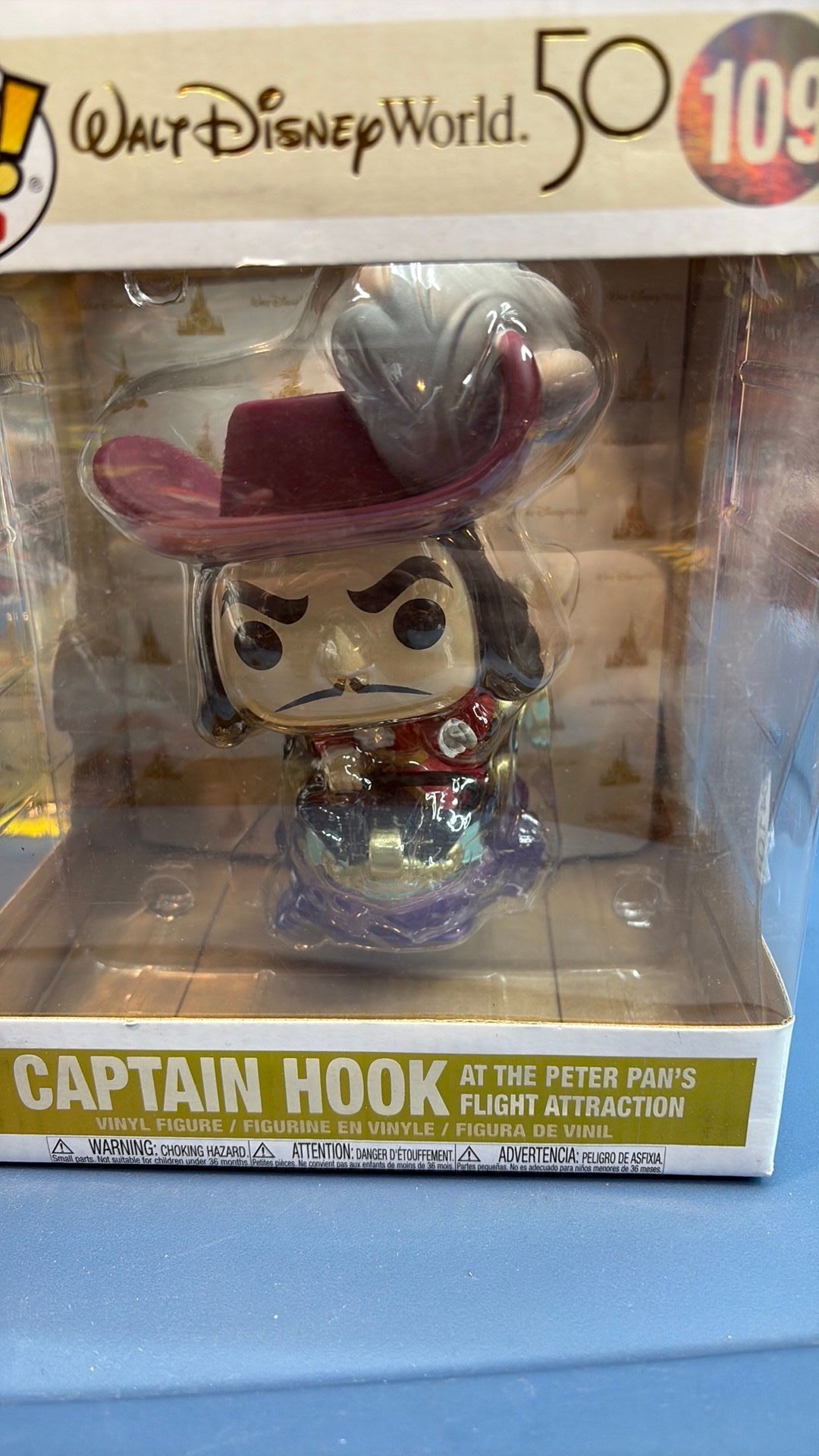 9E- WALT DISNEY WORLD CAPTAIN HOOK AT PETER PANS FLIGHT POP RIDES VINYL FIGURE FUNKO