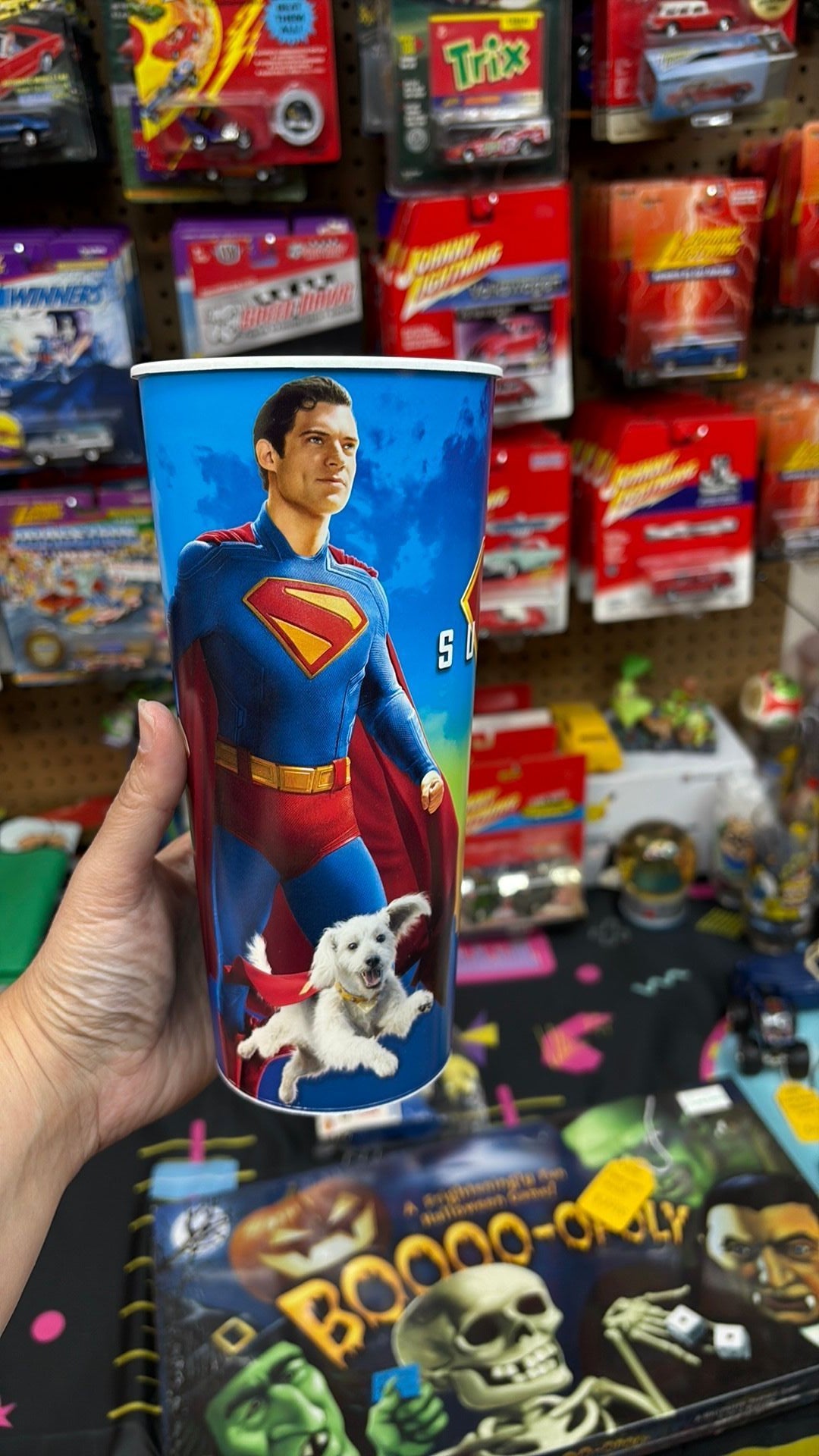 6B - Superman + Krypto Cinemark Movie 44oz Cup 2025 Hard Pastic DC Comics