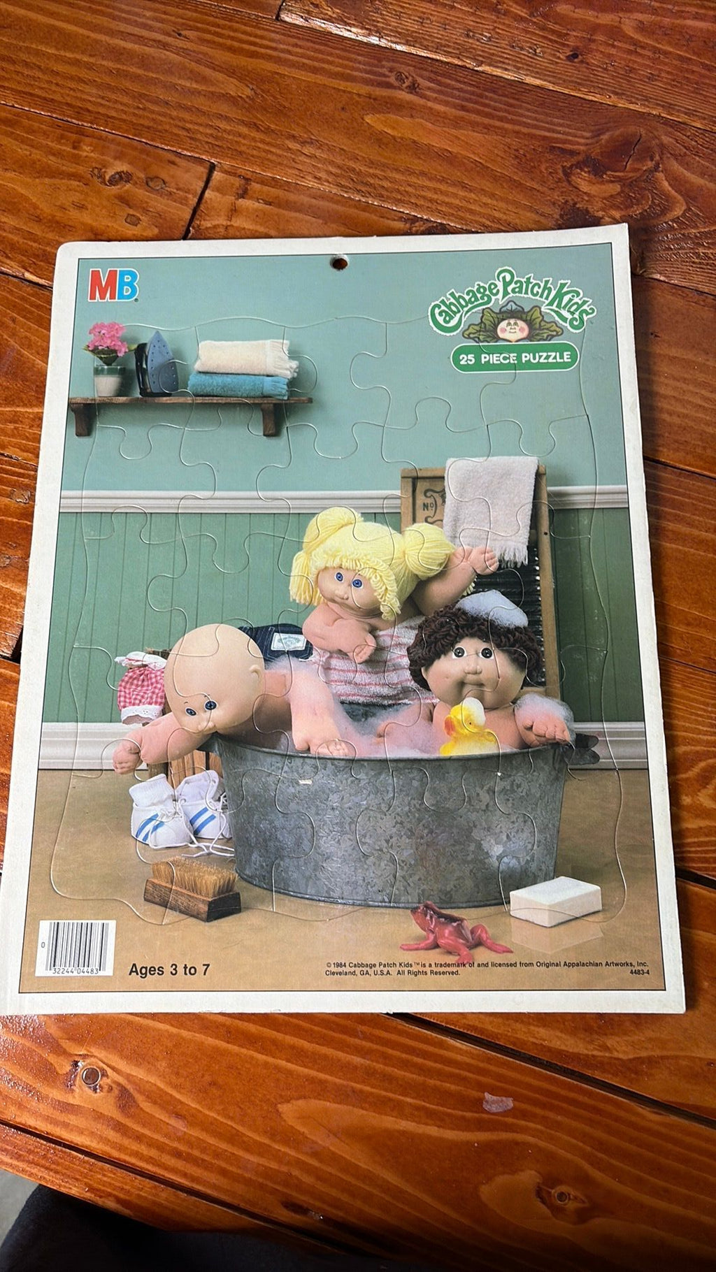 4B- Cabbage Patch Kids Vintage 1984 Milton Bradley 25 Piece Jigsaw Puzzle-BathTub