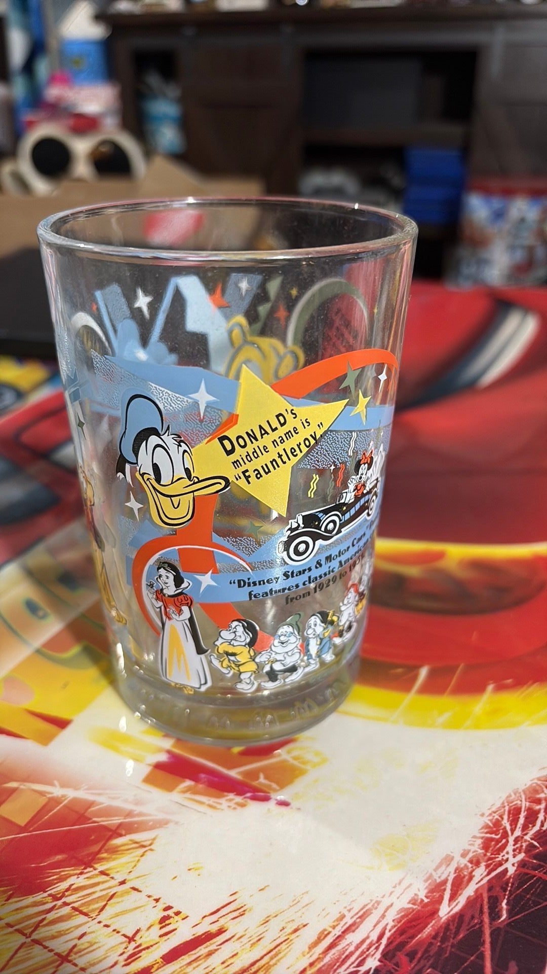 McDonald’s Walt Disney World 100 Years Of Magic Glass Cup Mickey Donald Snow Wht
