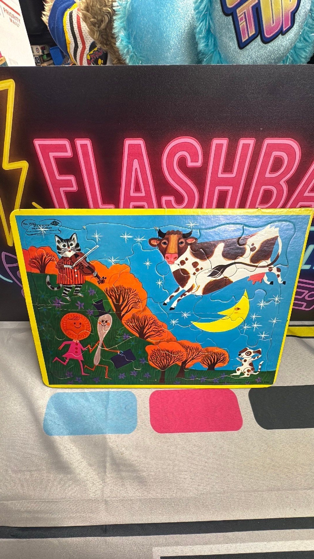 3C - Sta-N-Place Inlaid Puzzle with Cow Jumping Over The Moon