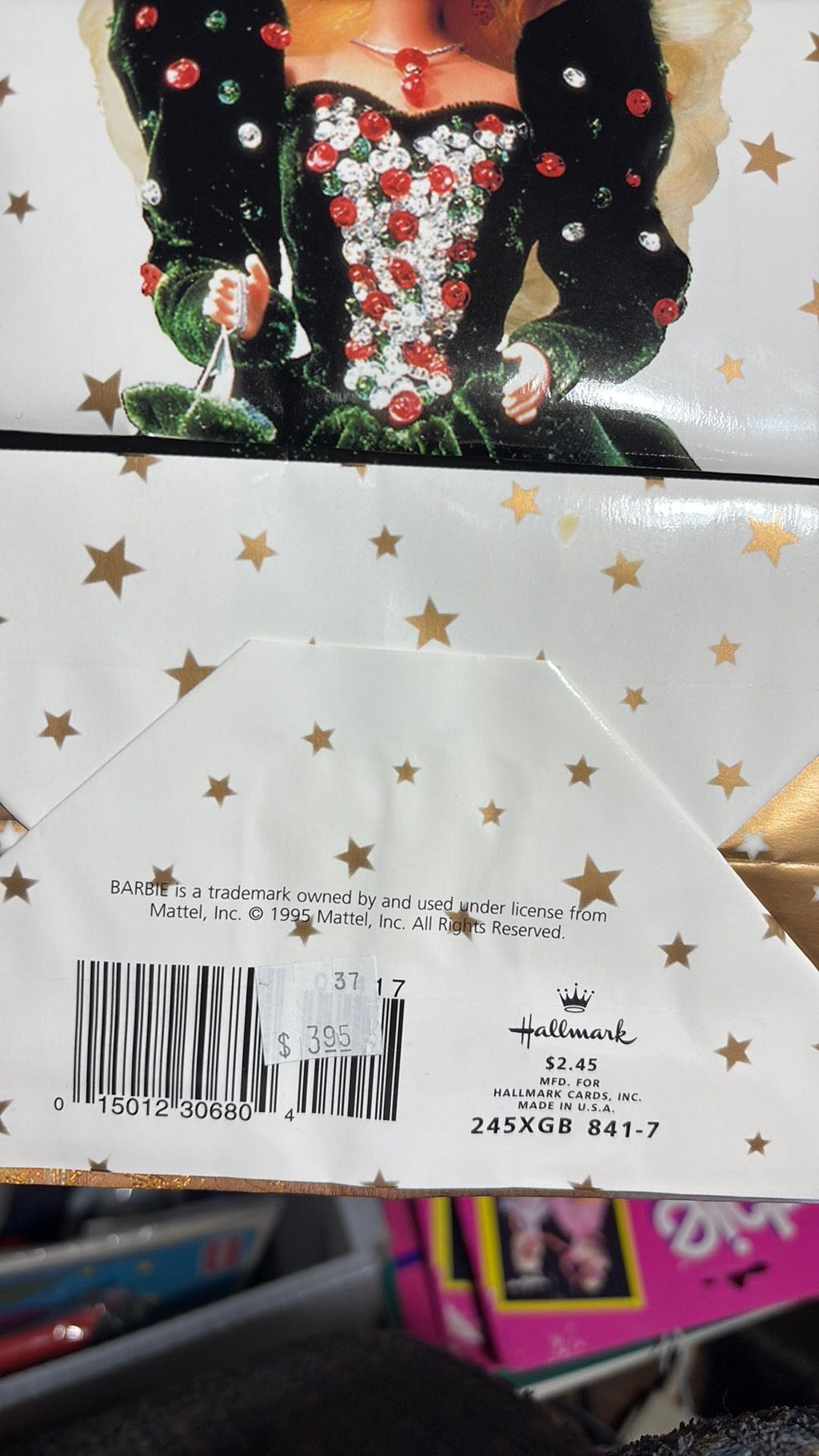 14C1- Hallmark Holiday Barbie Gift Bag 1995