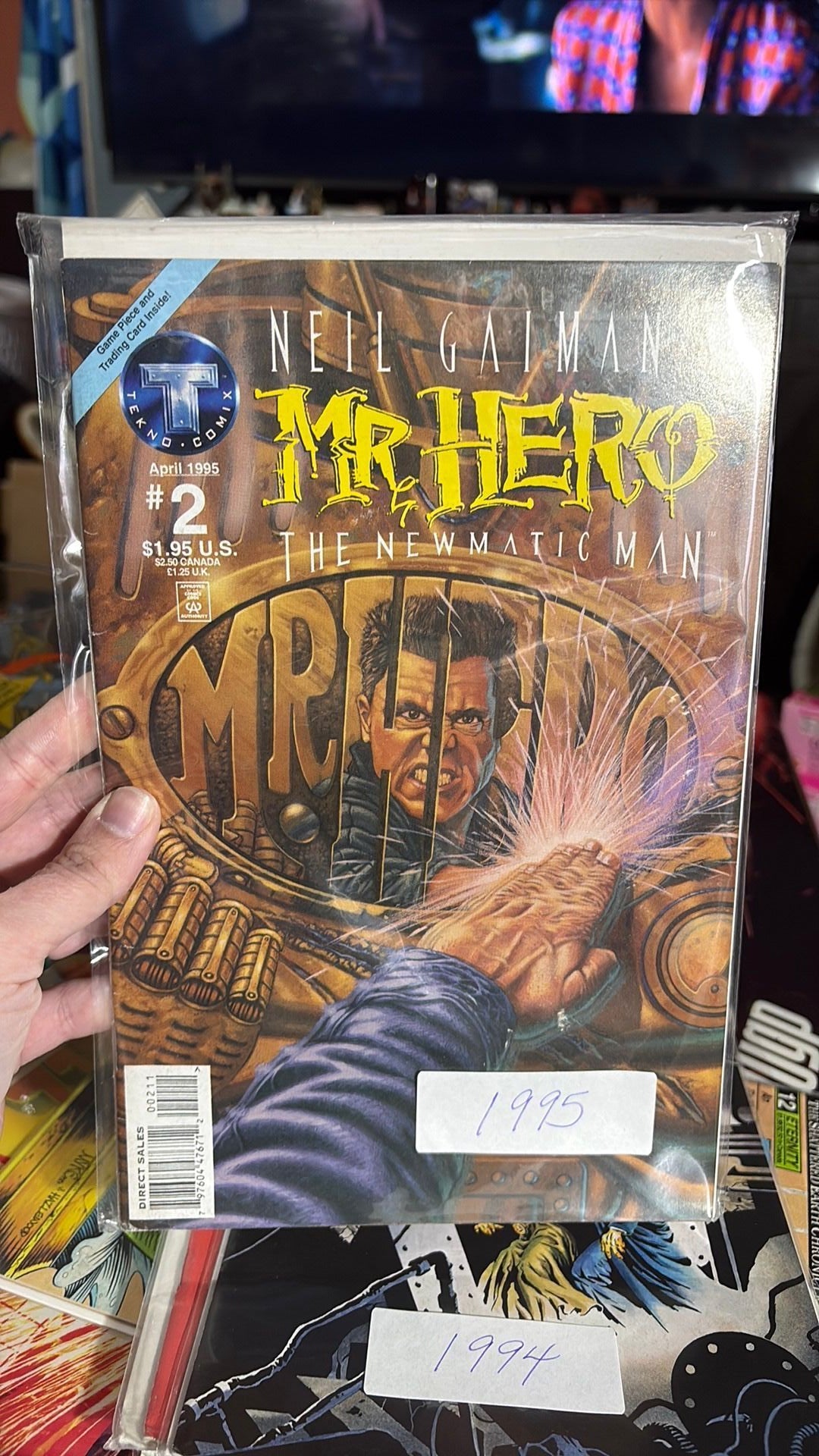 Neil Gaimans Mr Hero The Newmatic Man #2 Tekno Comics 1995 BAGGED BOARDED
