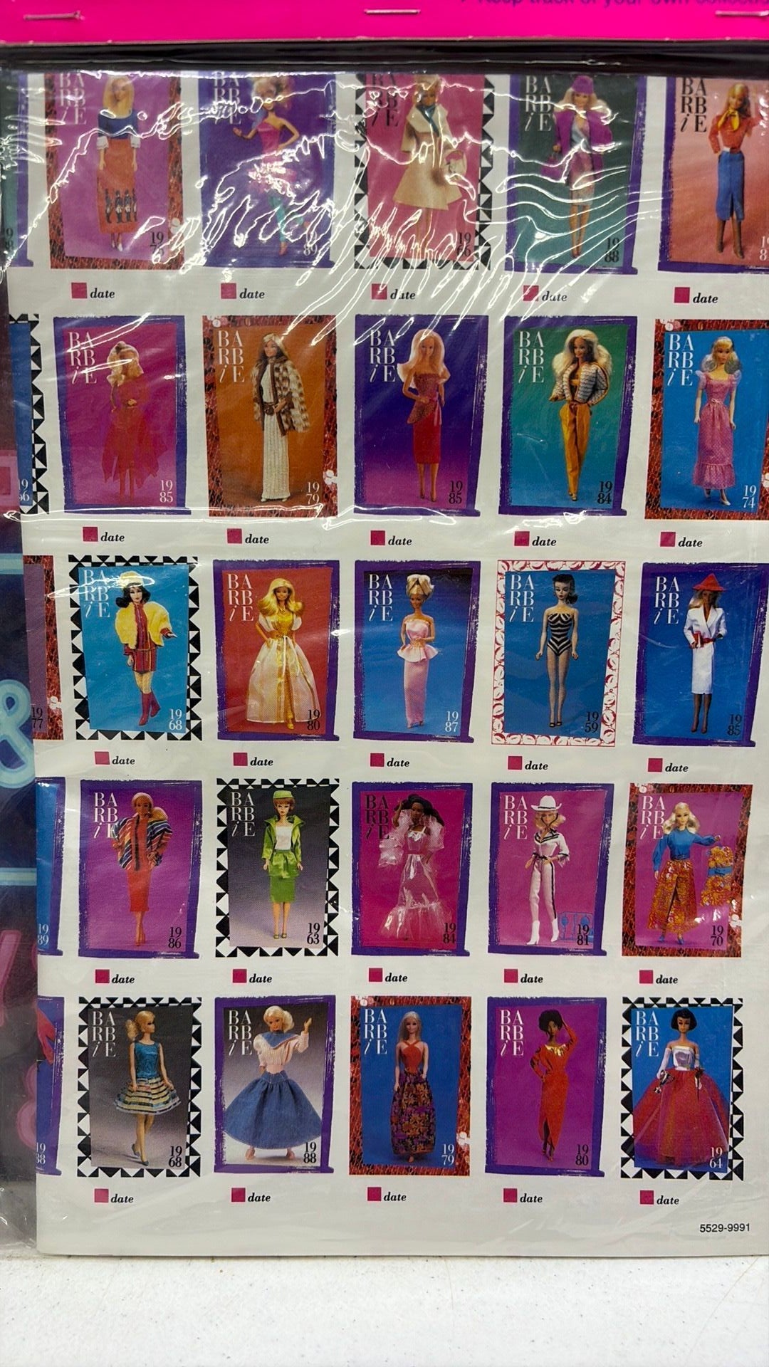 PW- Vtg BARBIE Trading Card Collector Poster 1990 Mattel Collectible New / Sealed