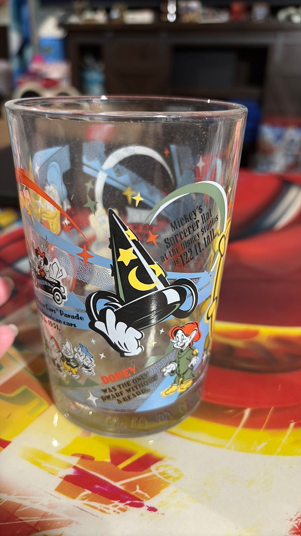 McDonald’s Walt Disney World 100 Years Of Magic Glass Cup Mickey Donald Snow Wht