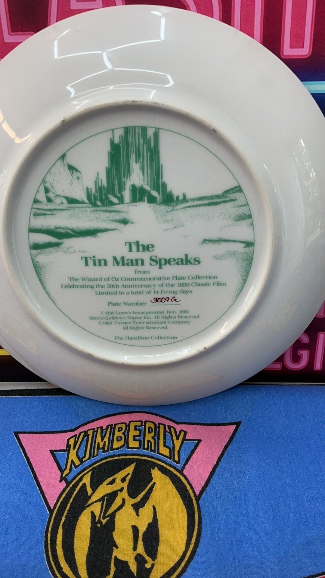 12B- 1988 THE TIN MAN SPEAKS Plate The Wizard of OZ 50th Anniversary Commemorative Film