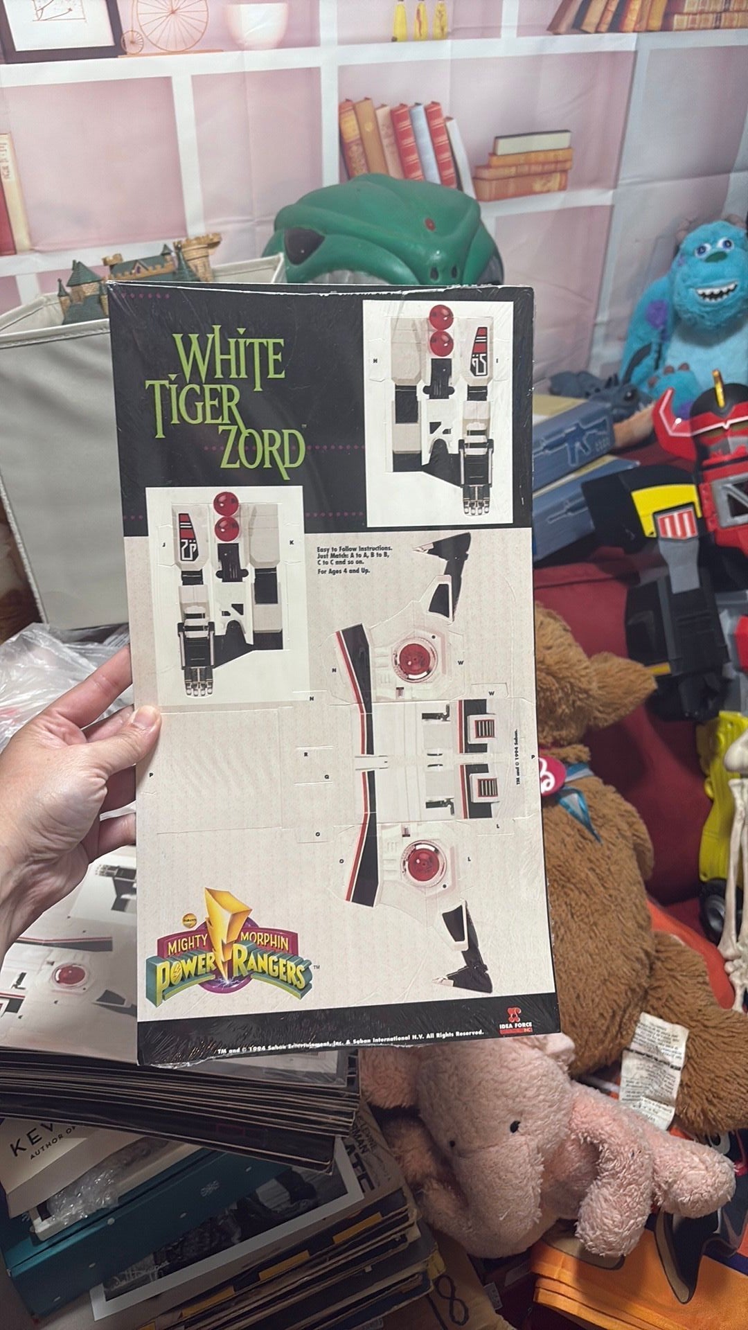 Vintage 1994 Power Rangers White Tiger Zord Origami Paper Art NEW FACTORY SEALED