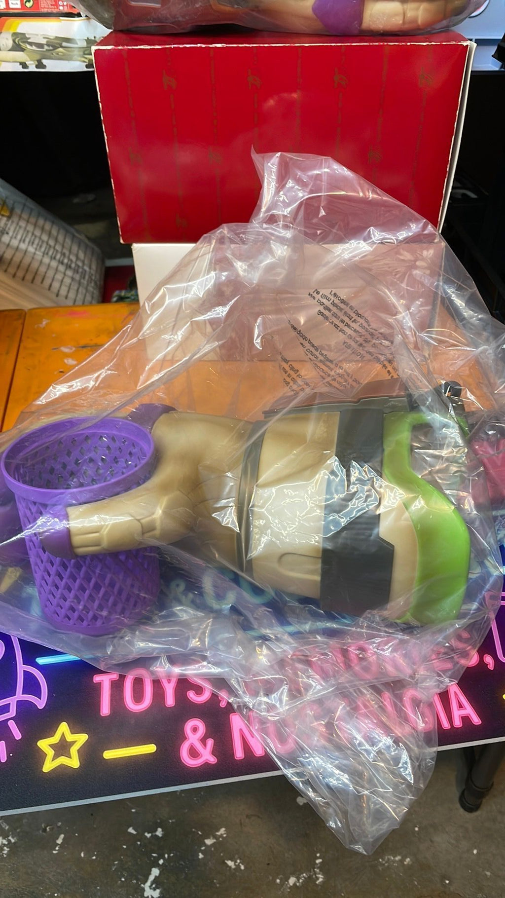 6B - Disney Parks Buzz Lightyear Arm Gauntlet Light Up Cup Drink Holder NEW SEALED