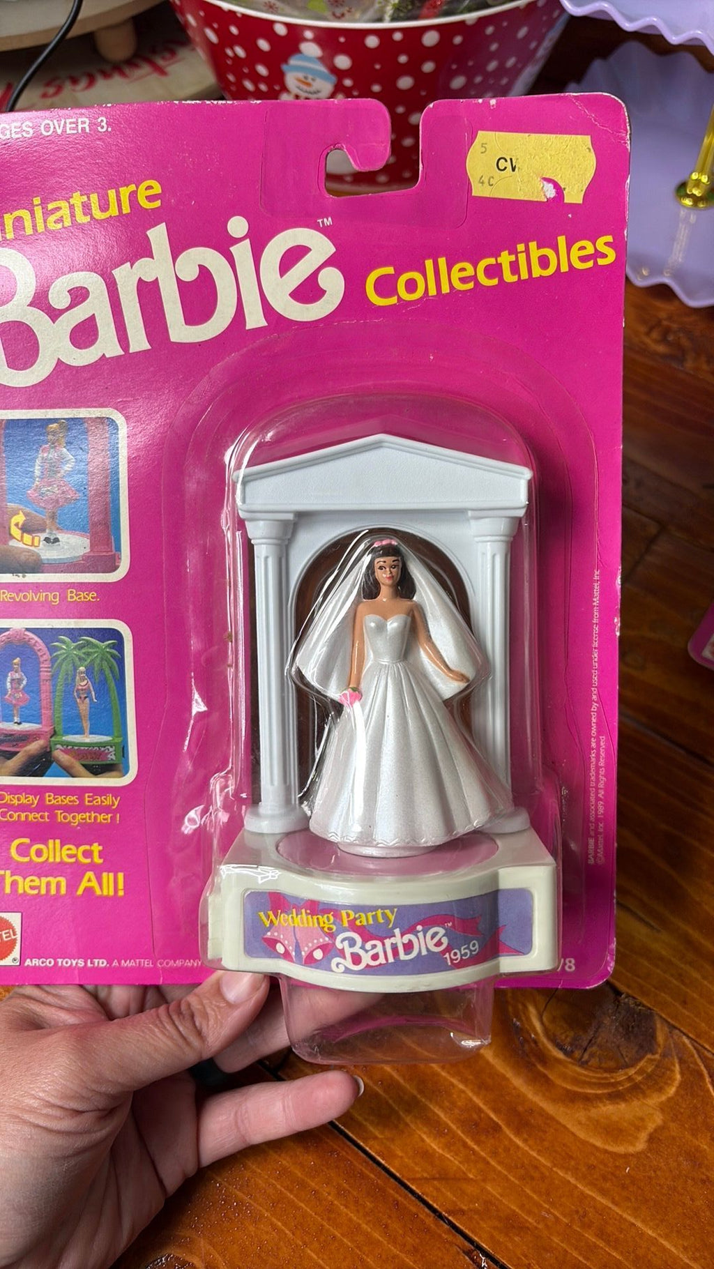 14B- 1989 Miniature Barbie Collectibles Wedding Party Barbie Bride 1959 #7478 1989