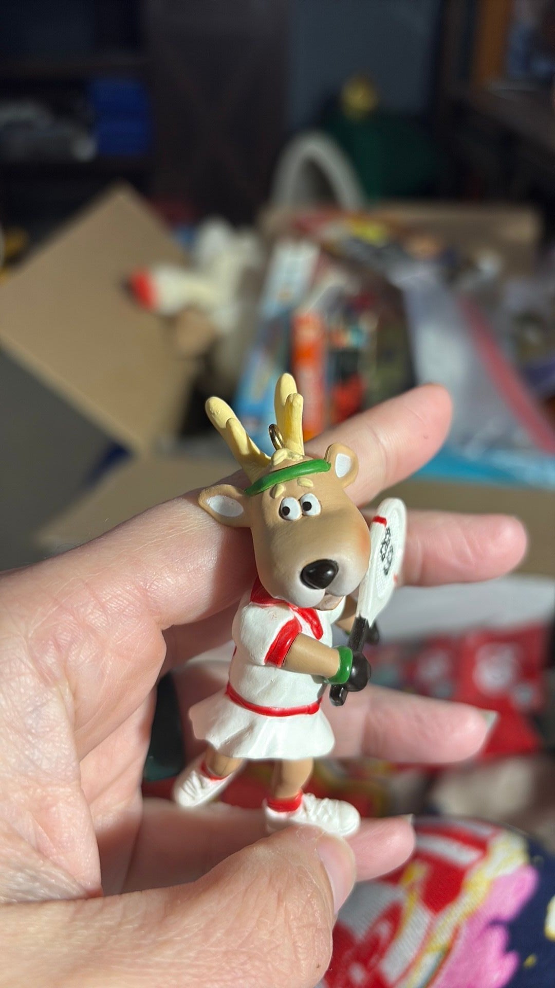 4E - Hallmark "Reindeer Champs Vixen" Tennis Ornament 1989