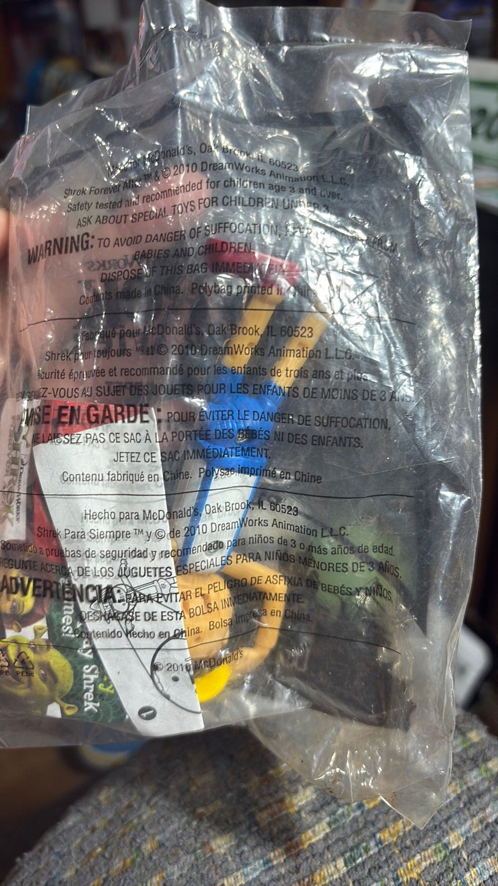 9C- Shrek Forever After Pinnochio McDonald's Happy Meal Toy 2010 4" Figurine NIP