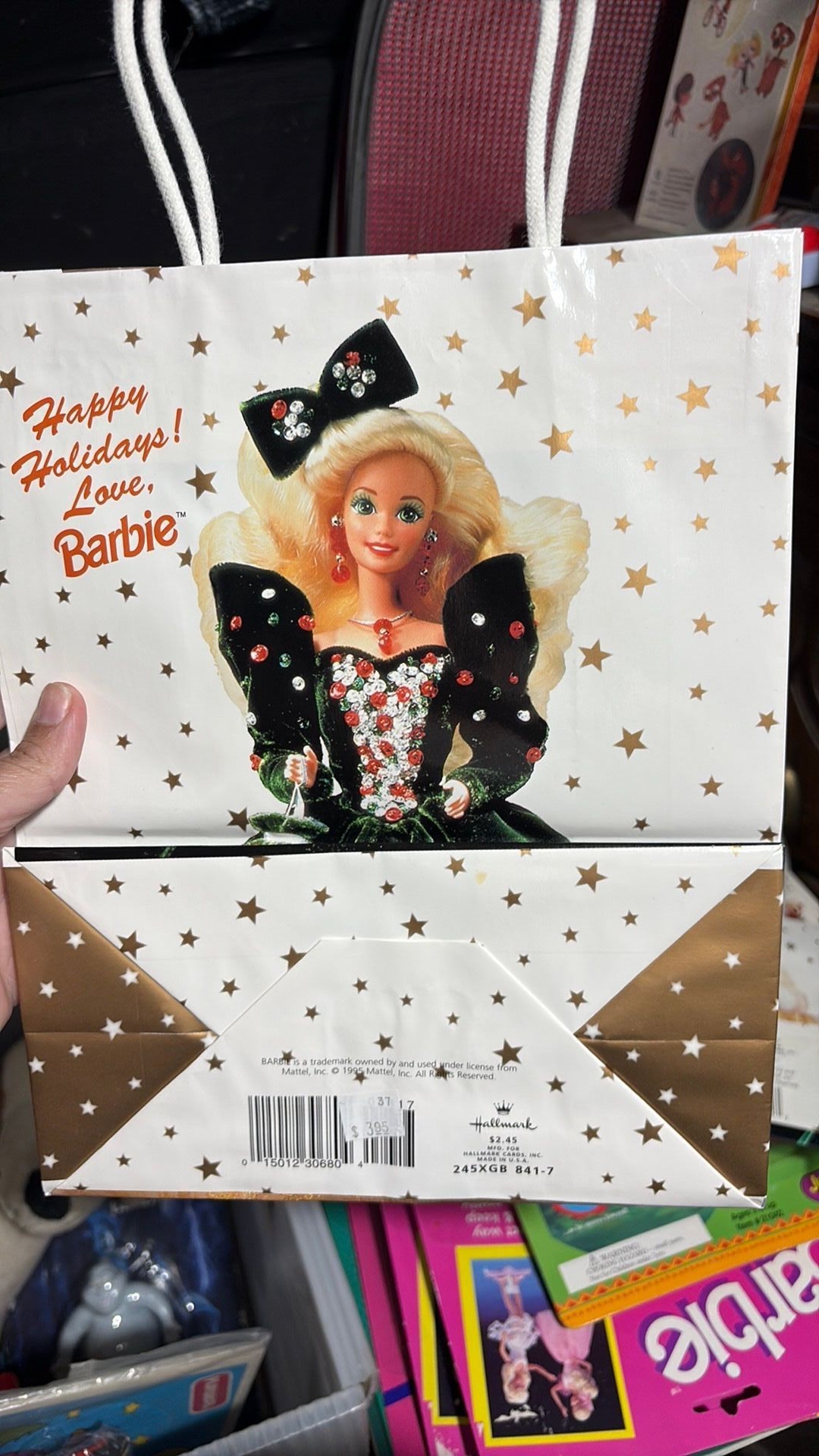 14C1- Hallmark Holiday Barbie Gift Bag 1995