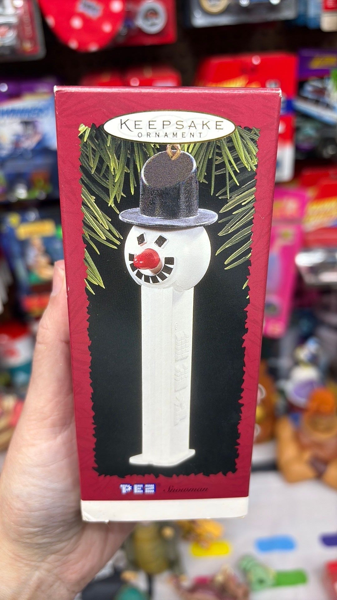 4E - New In Box 1996 Hallmark Keepsake Christmas Ornament "PEZ Snowman"