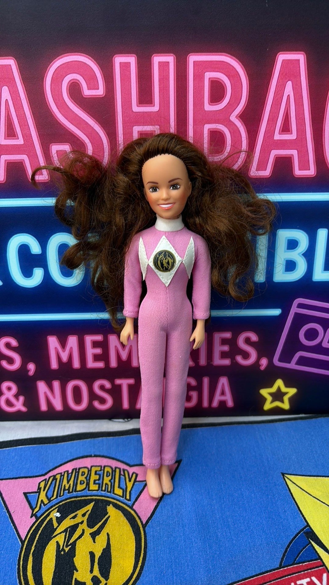 S3- Pink Ranger Kimberly 9” Doll Vintage 1994 Ban Dai Mighty Morphin Power Rangers