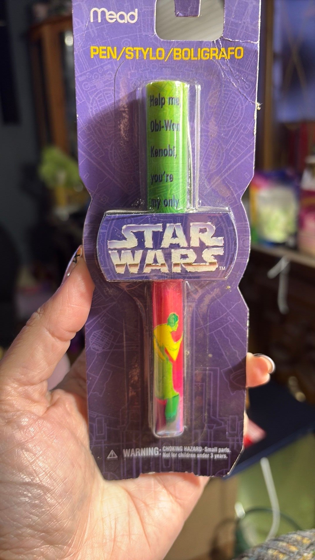 Mead Star Wars Writing Pen 1996 Sealed Princess Leia w/quote Non-Toxic Ink