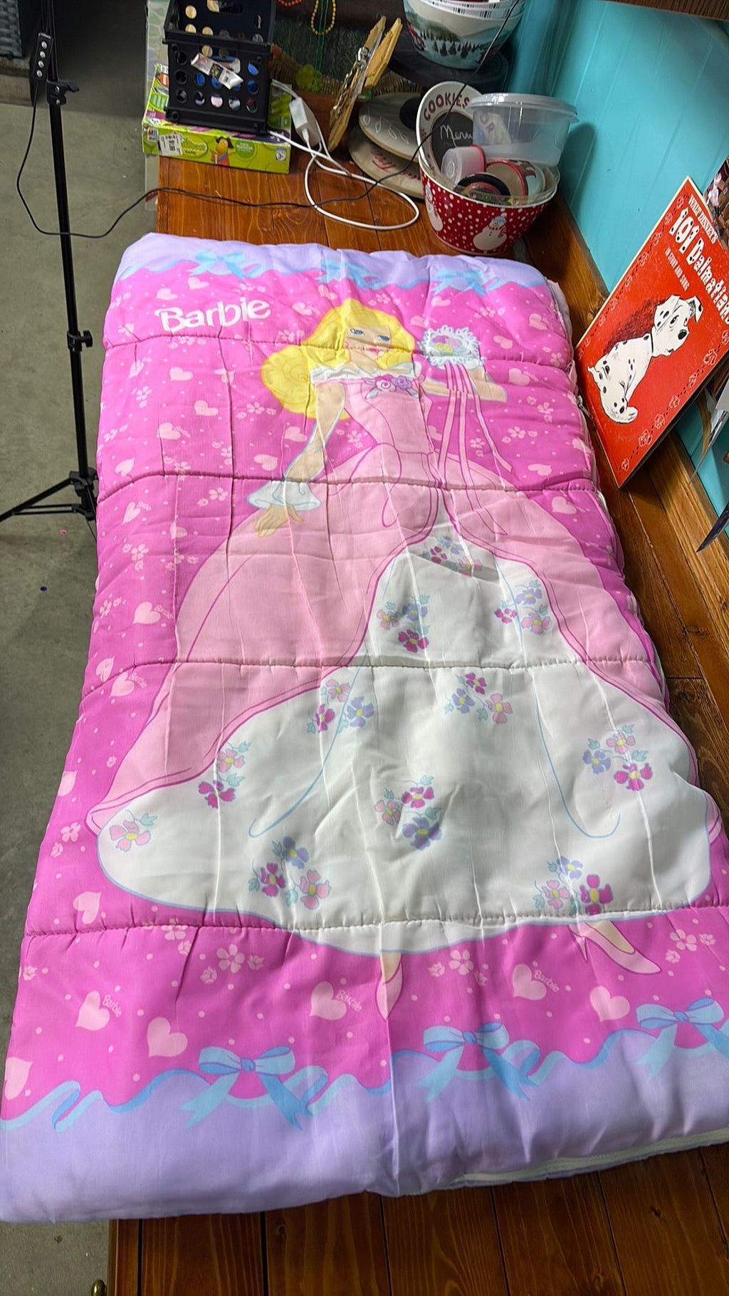 S3- Vintage 1997 Mattel Princess Barbie Children Sleeping Bag