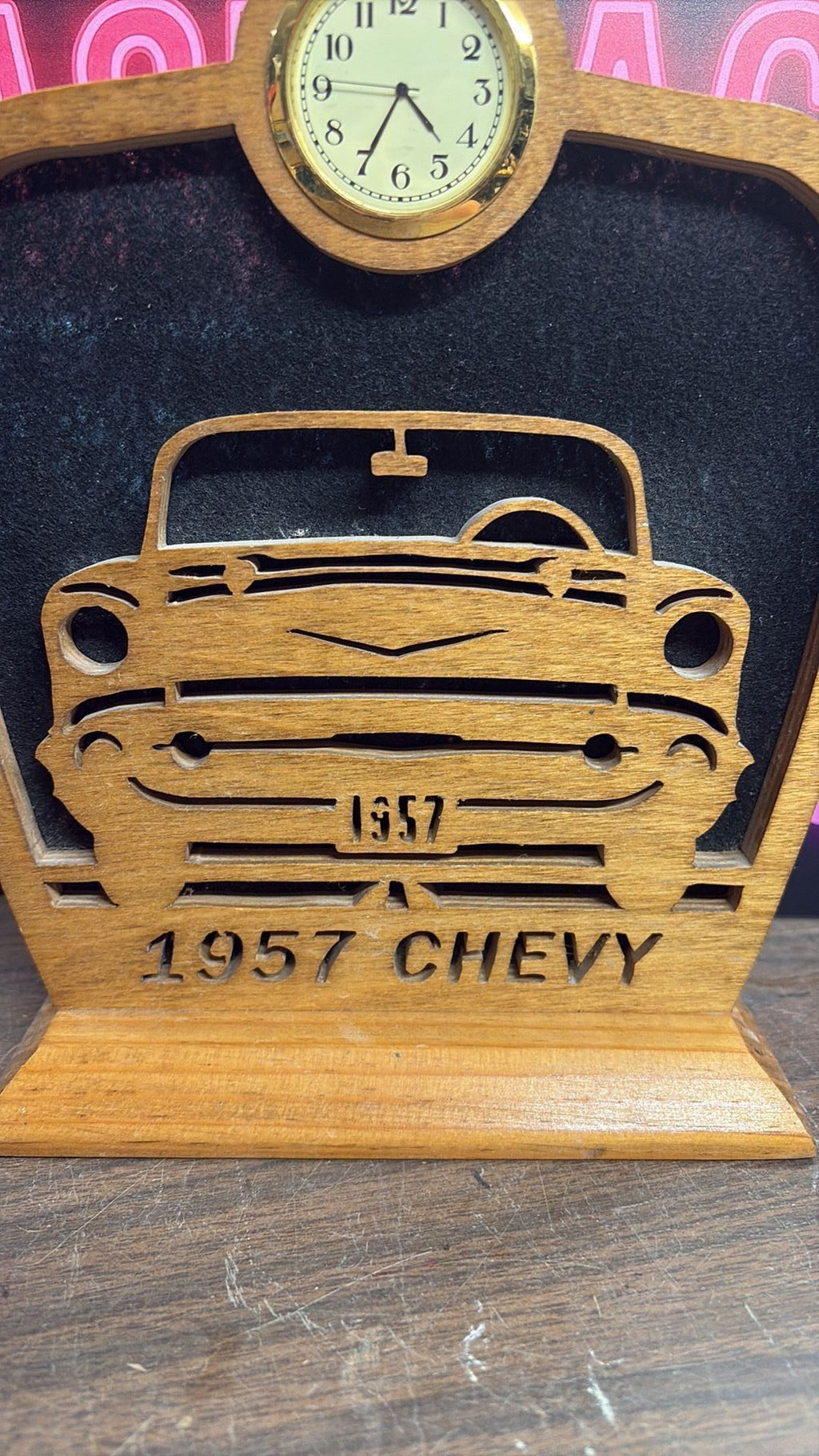 7C - 1957 Chevy counter clock- hand crafted