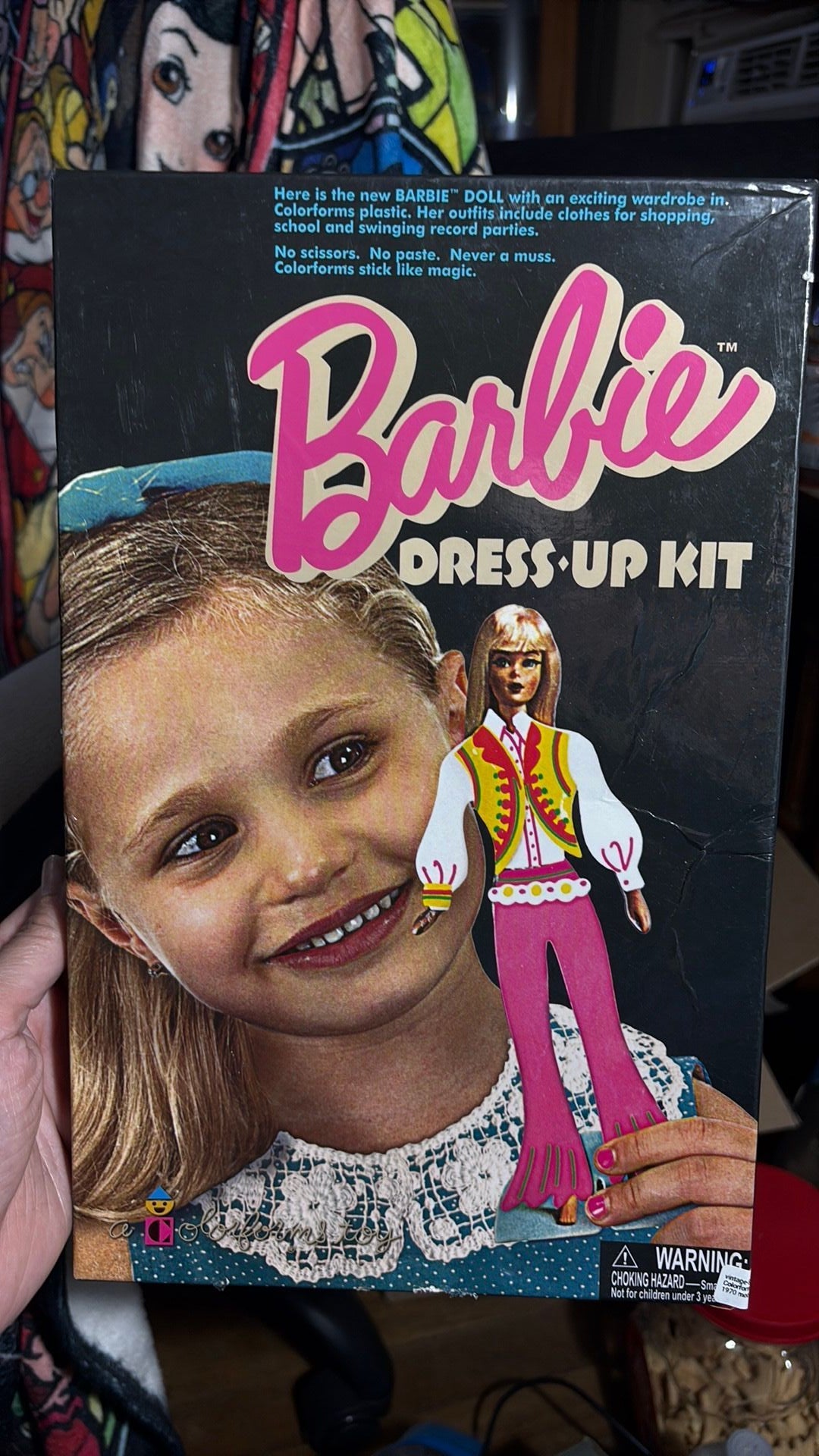 14B- Mattel Colorforms 2016 ReIssue of 1970's Barbie Dress Up Kit Paper Doll - read