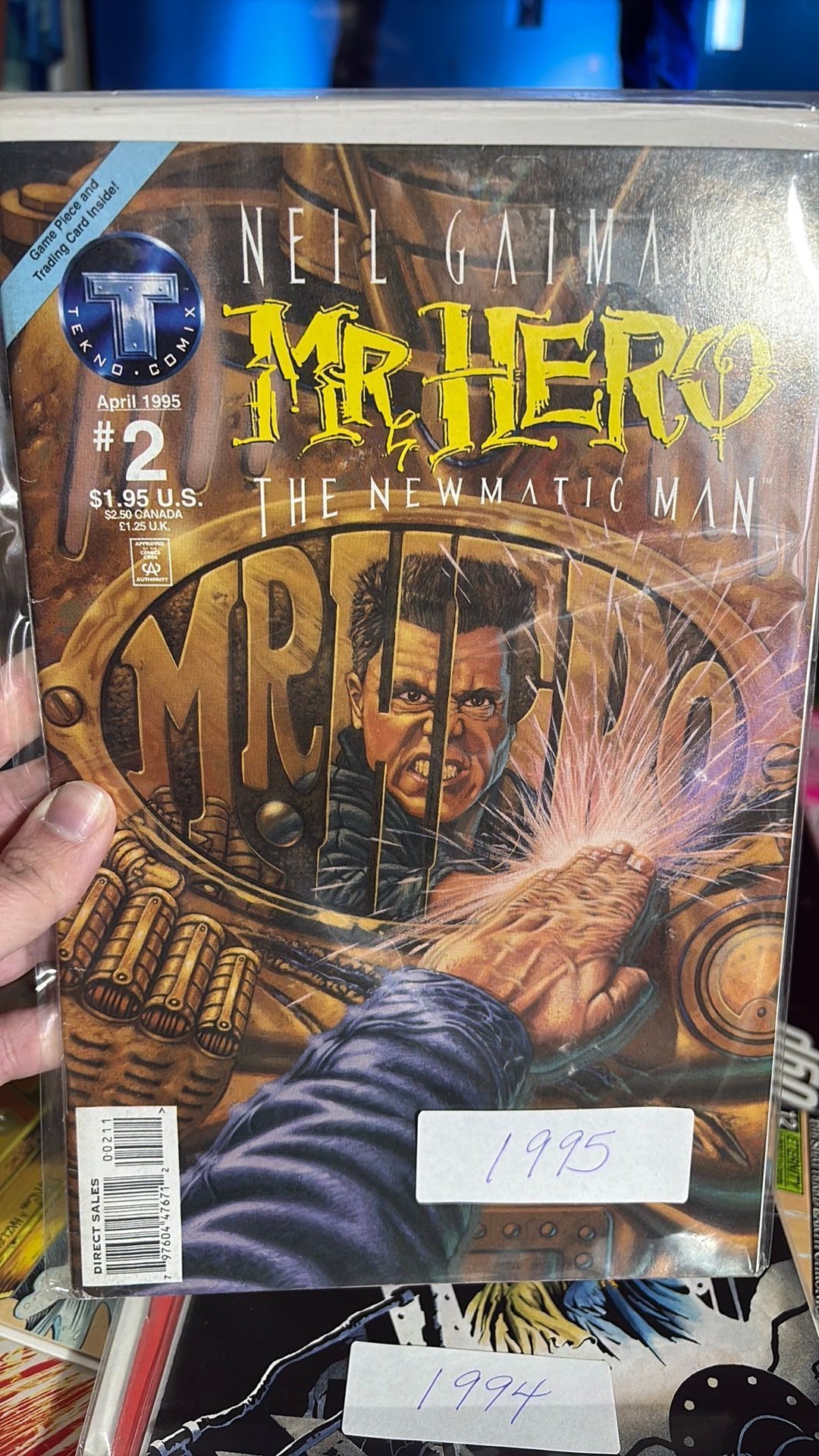 Neil Gaimans Mr Hero The Newmatic Man #2 Tekno Comics 1995 BAGGED BOARDED