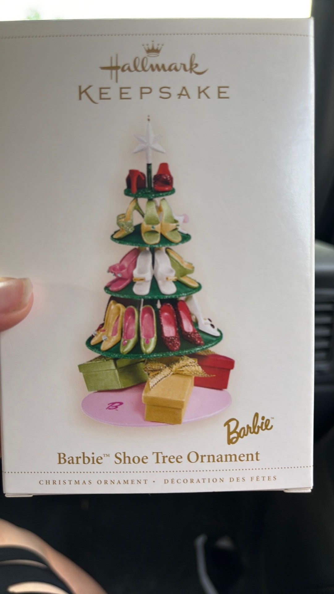 S3/14B- Hallmark Ornament Barbie Shoe Tree 2006 Layered Shelves Spin NEW Stand or Hang