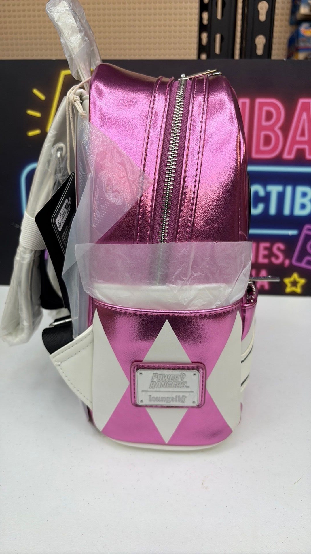 11A- NWT Power Rangers Pink Ranger Cosplay Loungefly Mini Backpack