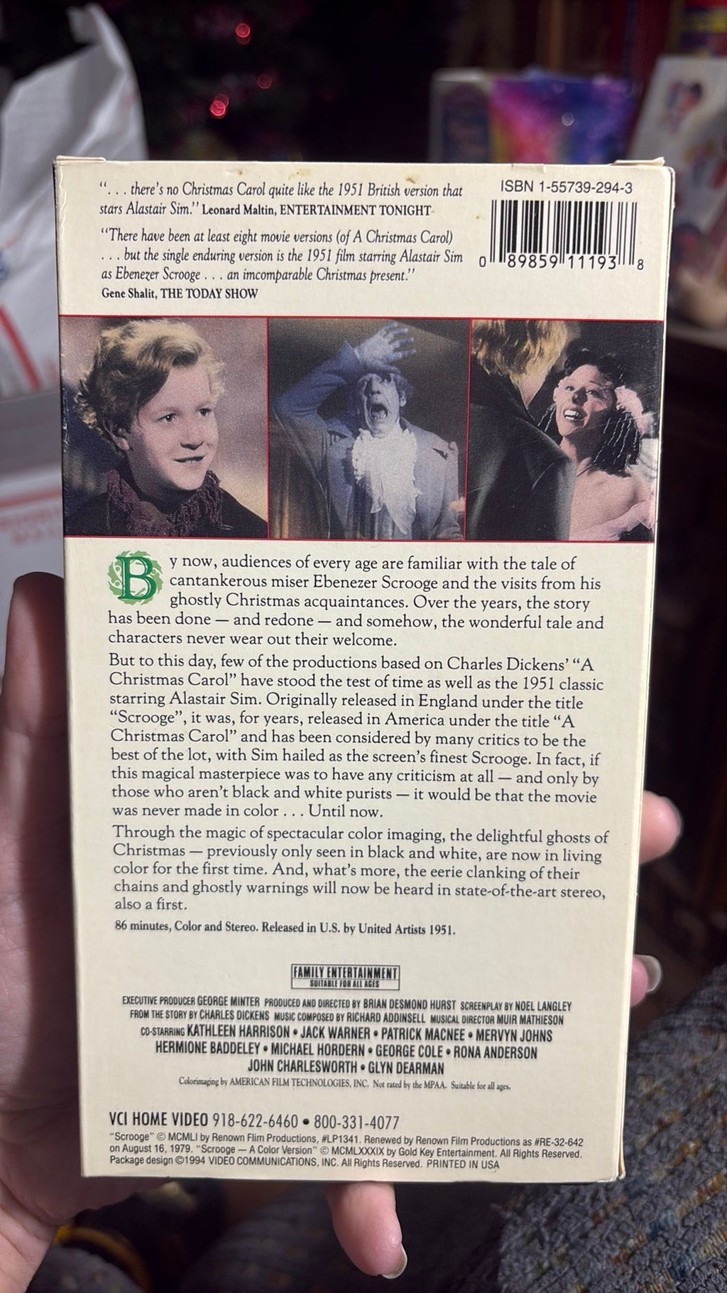 A Christmas Carol (Color 1951 VHS) Charles Dickens' Alastair Sim