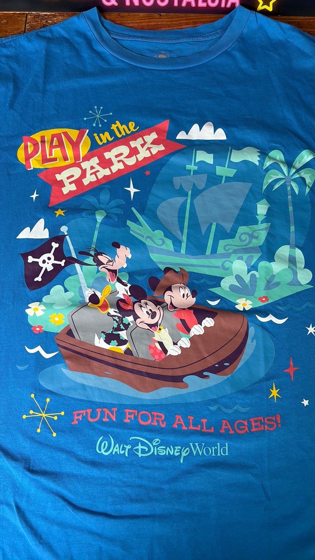 Disney Walt Disney World Play in the Park Mickey Mouse Blue Graphic T-Shirt - XXL