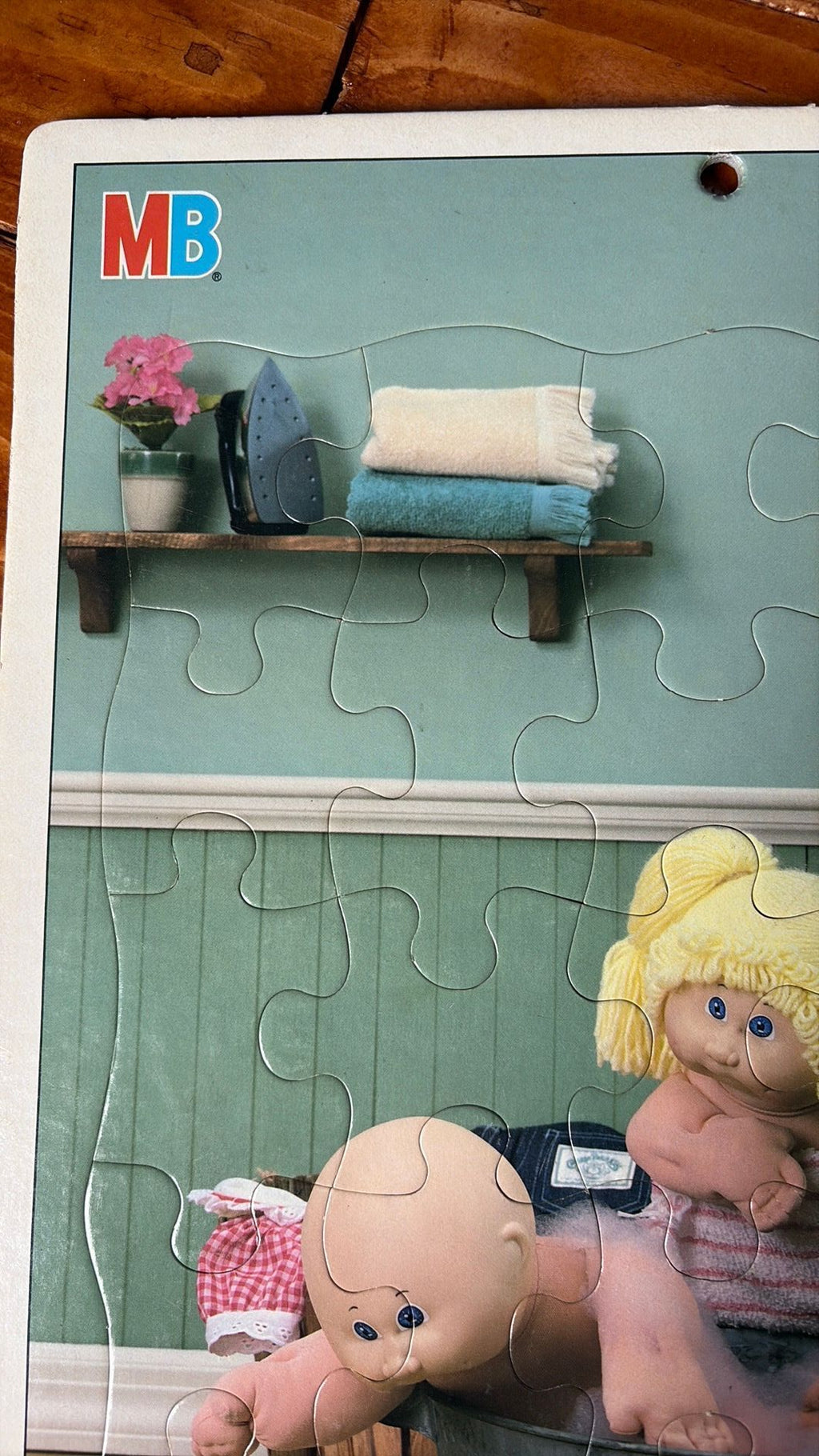 4B- Cabbage Patch Kids Vintage 1984 Milton Bradley 25 Piece Jigsaw Puzzle-BathTub
