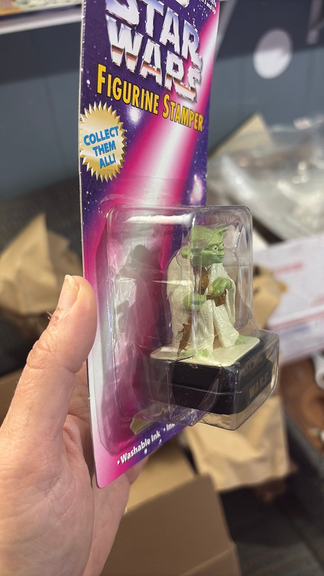 PR2- Star Wars Yoda Figurine Stamper Rose Art Star Wars Collectibles 1997 New In Box