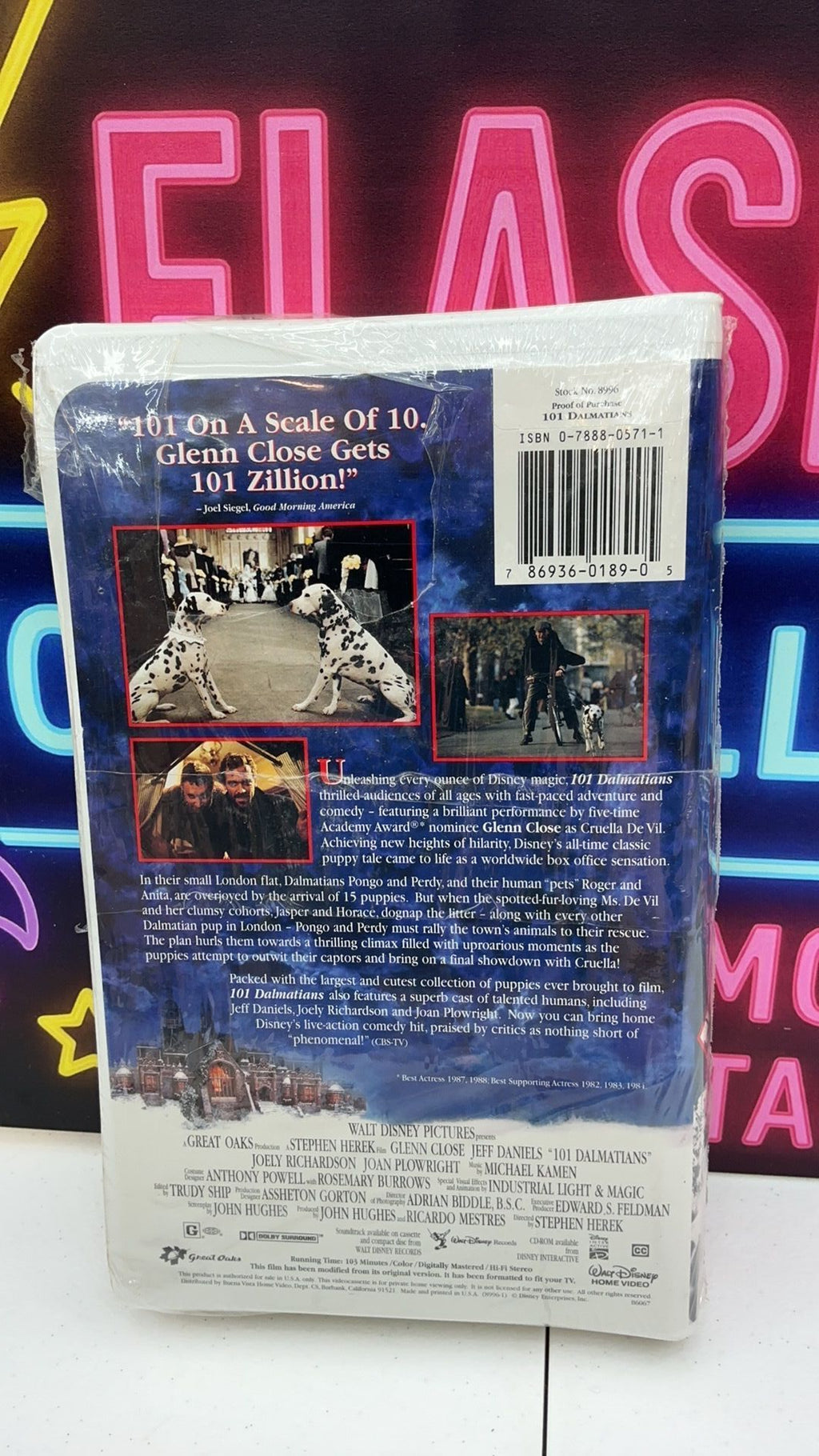101 Dalmatians VHS video tape FACTORY SEALED live action Disney rewards sticker - PLASTIC RIPPED