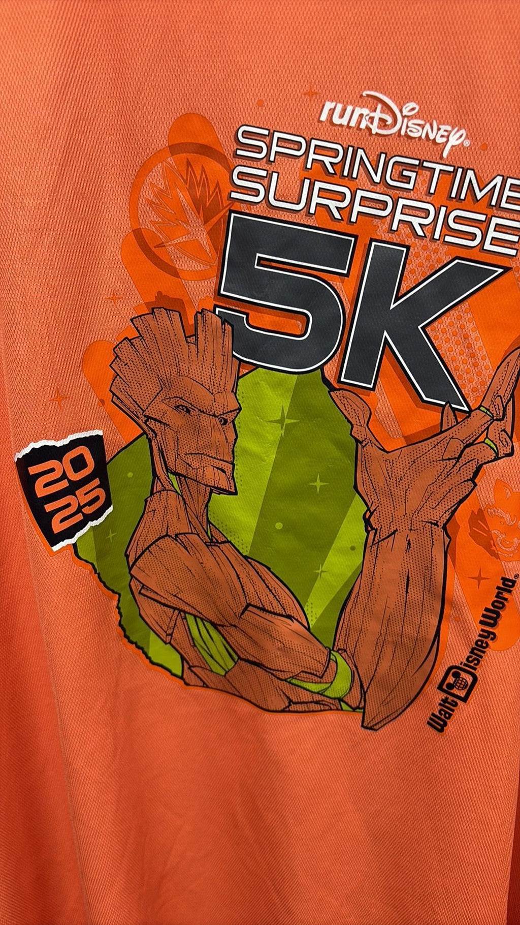 C- runDisney 2025 Walt Disney World Springtime Surprise 5K Groot Adult XX-Large Orange