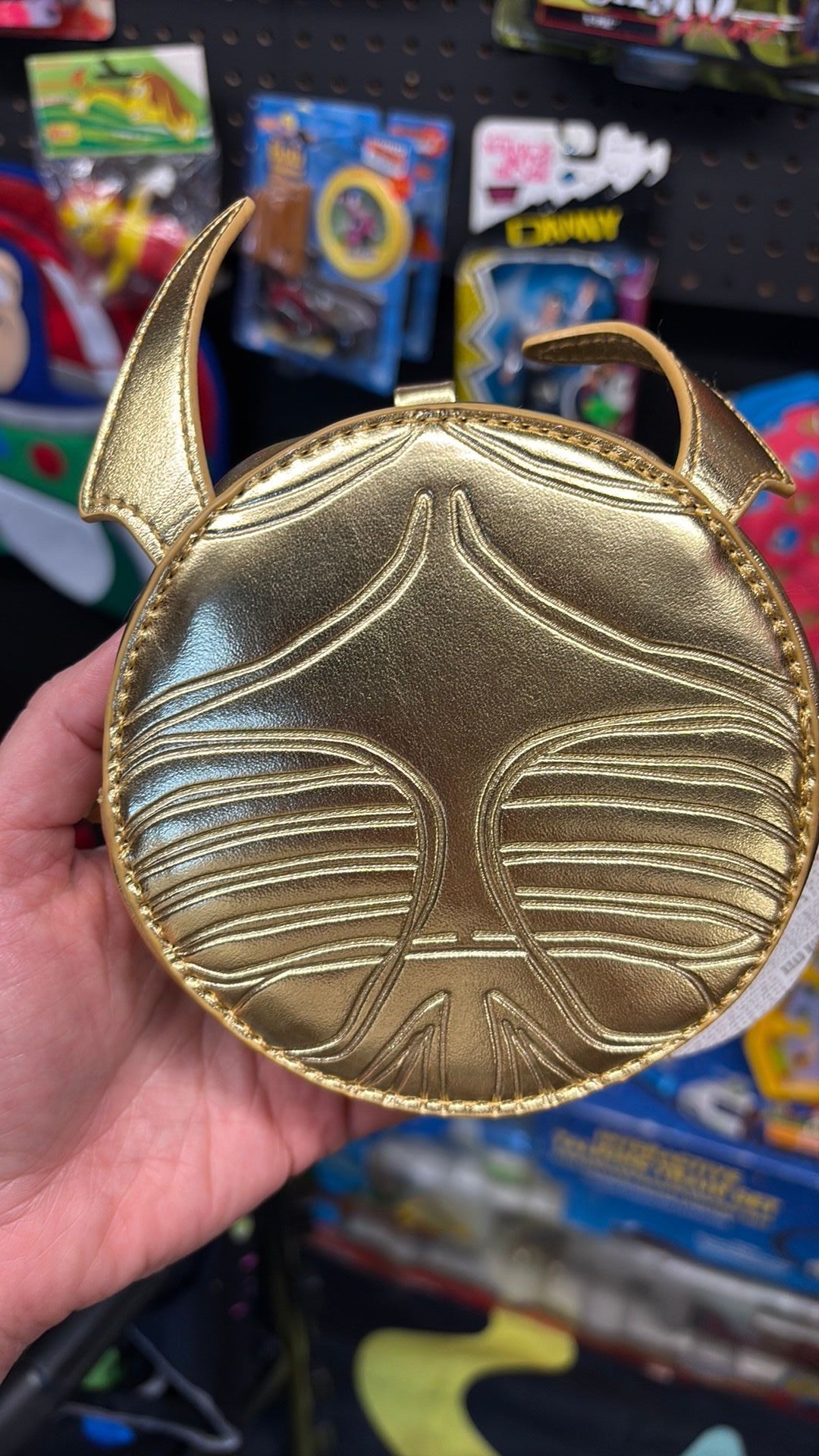 12A- Miniso Harry Potter Golden Snitch Clutch Purse Gold Quidditch Purse NWT New