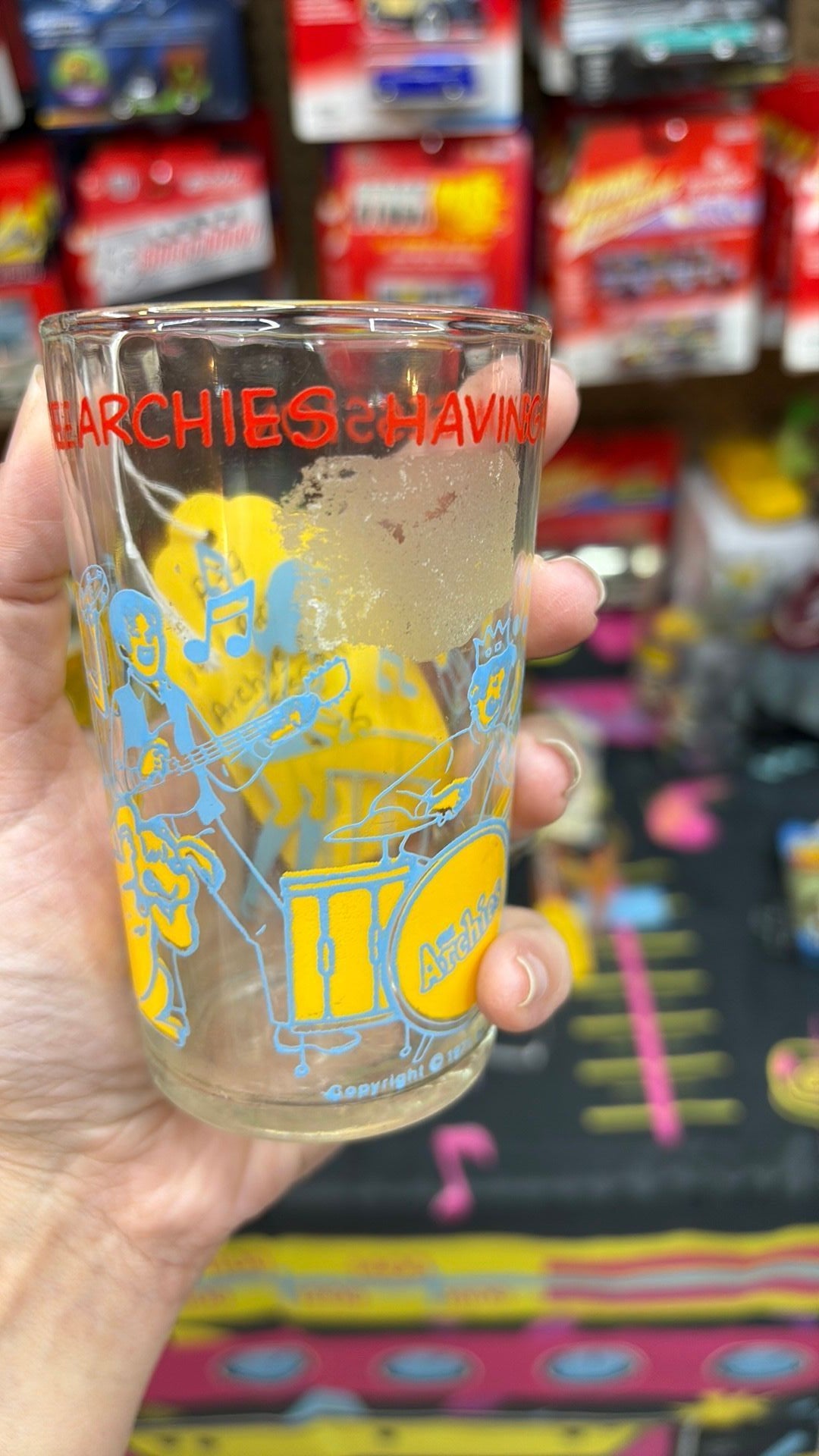 Vintage 1971 Welch's 8 oz Glass, Archie Comics, The Archies Having A Jam Session