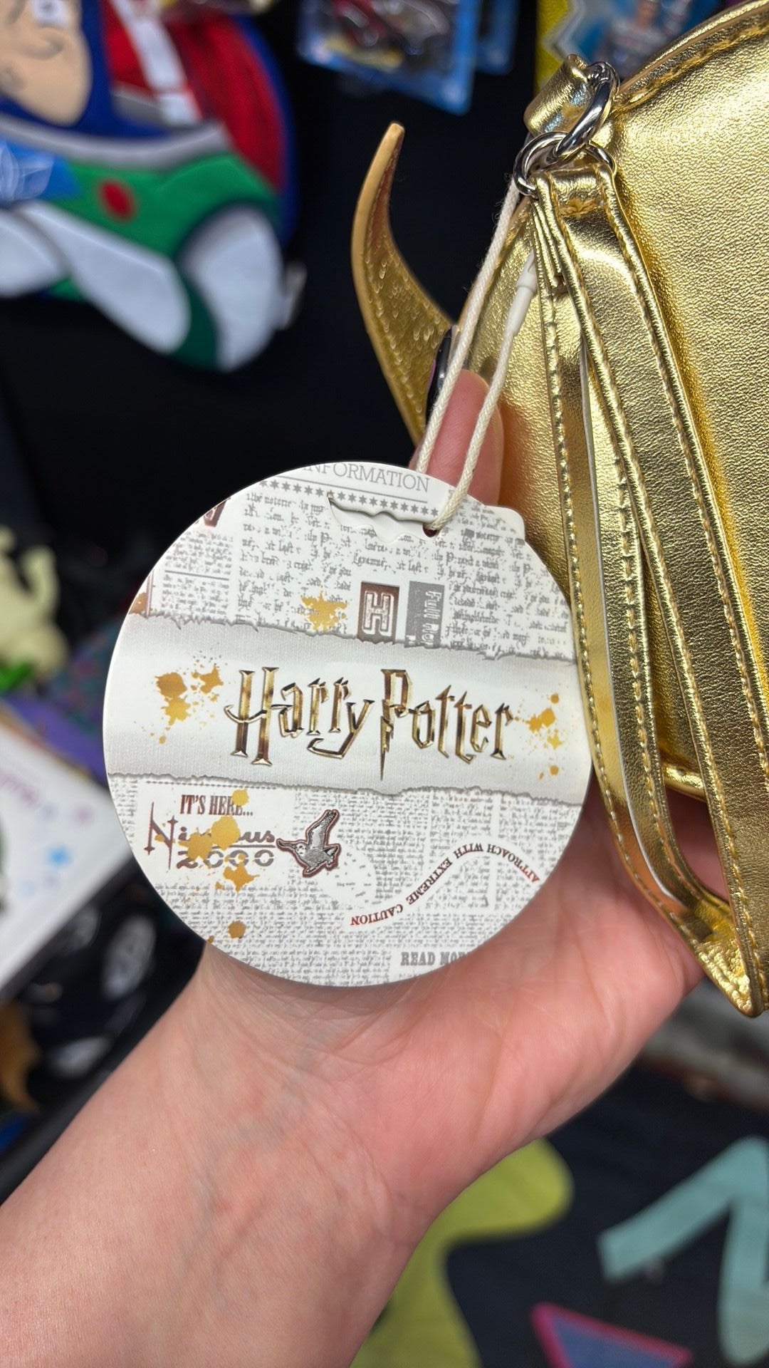 12A- Miniso Harry Potter Golden Snitch Clutch Purse Gold Quidditch Purse NWT New