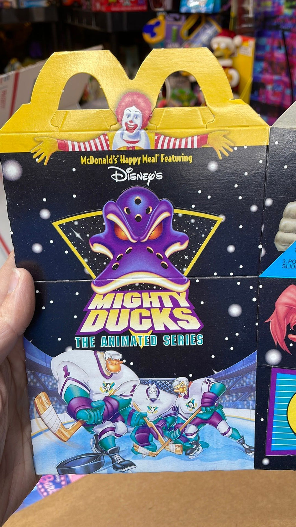 2C - Mighty Ducks-Animated Series McDonald's Happy Meal Box 1996
