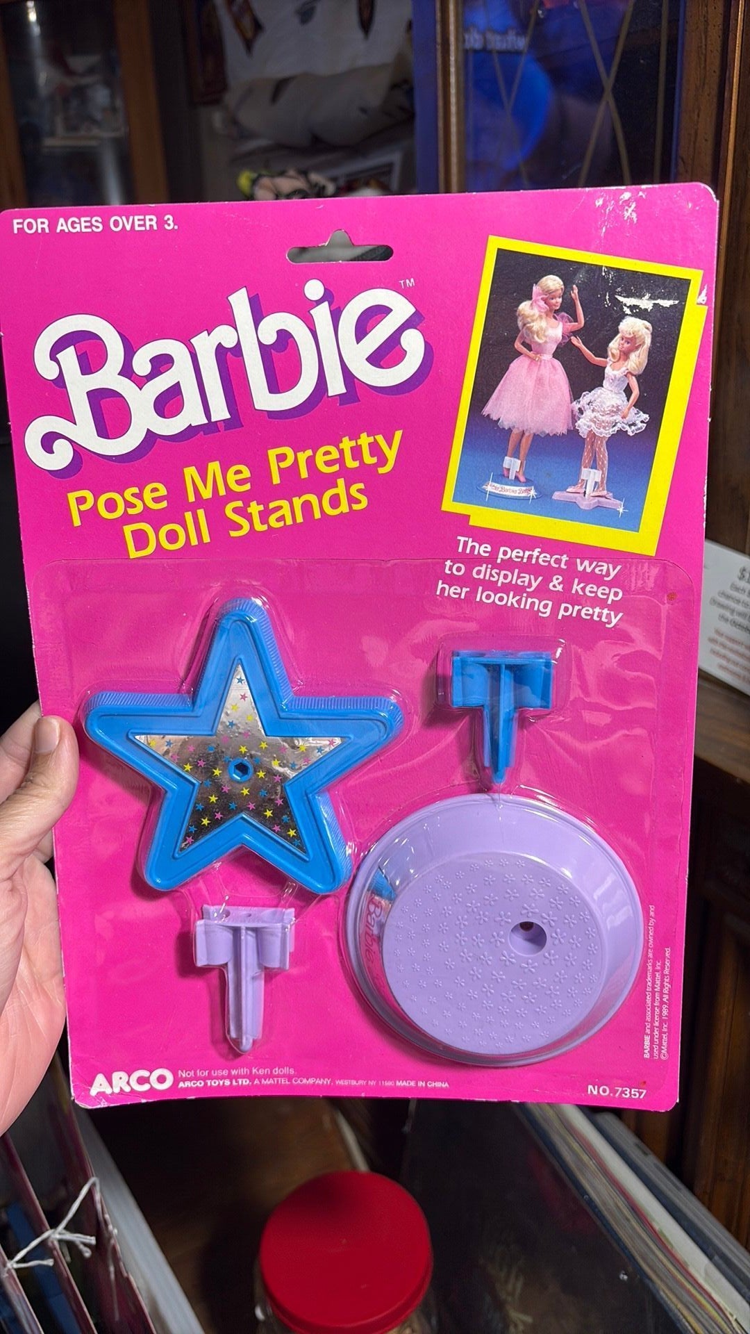 PW- 1989 Barbie Pose Me Pretty Doll Stands, NRFP, #7357 vintage  Mattel