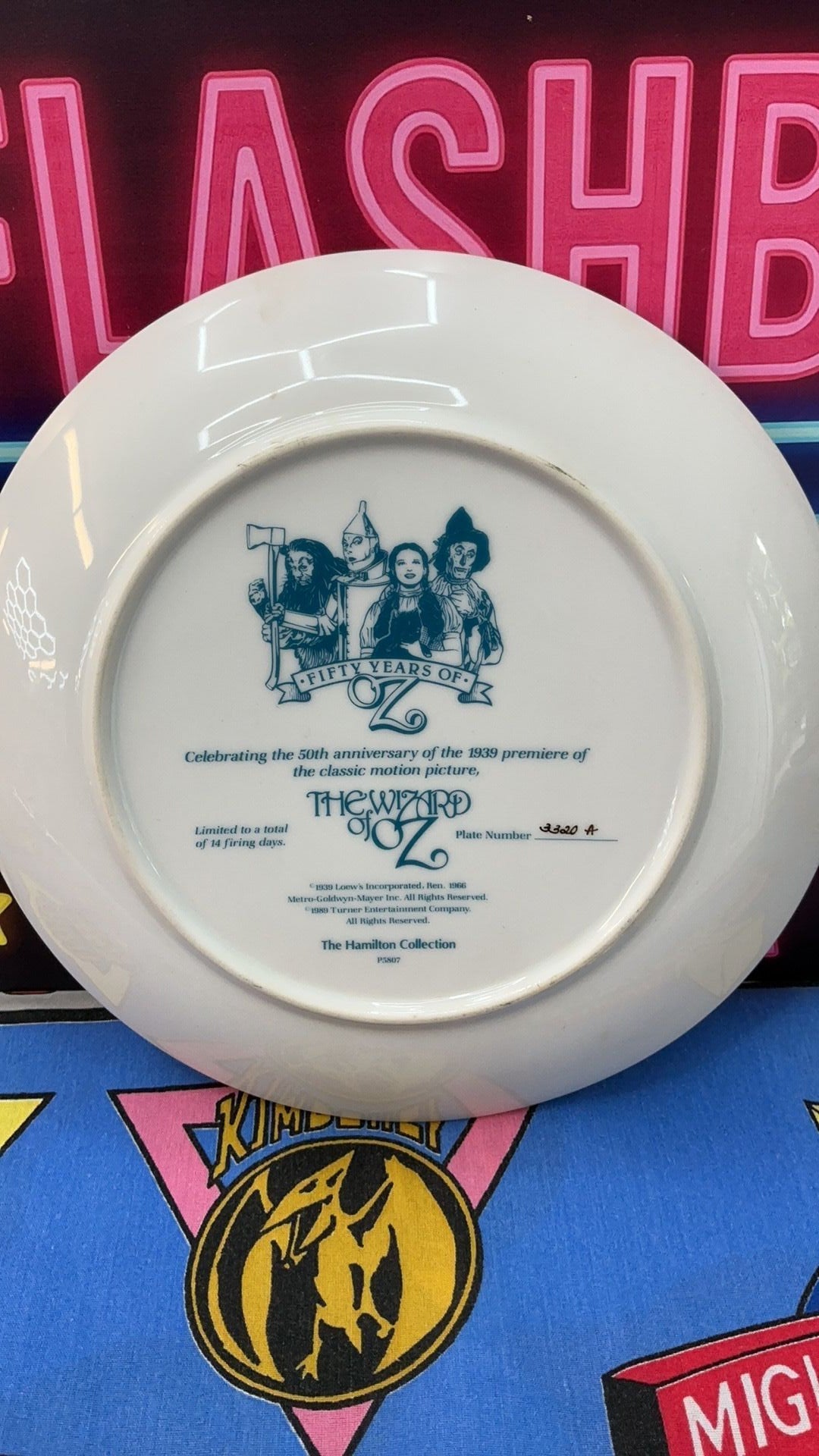 12B- WIZARD OF OZ Movie Somewhere over the Rainbow 50th Anniv Plate Hamilton 1989