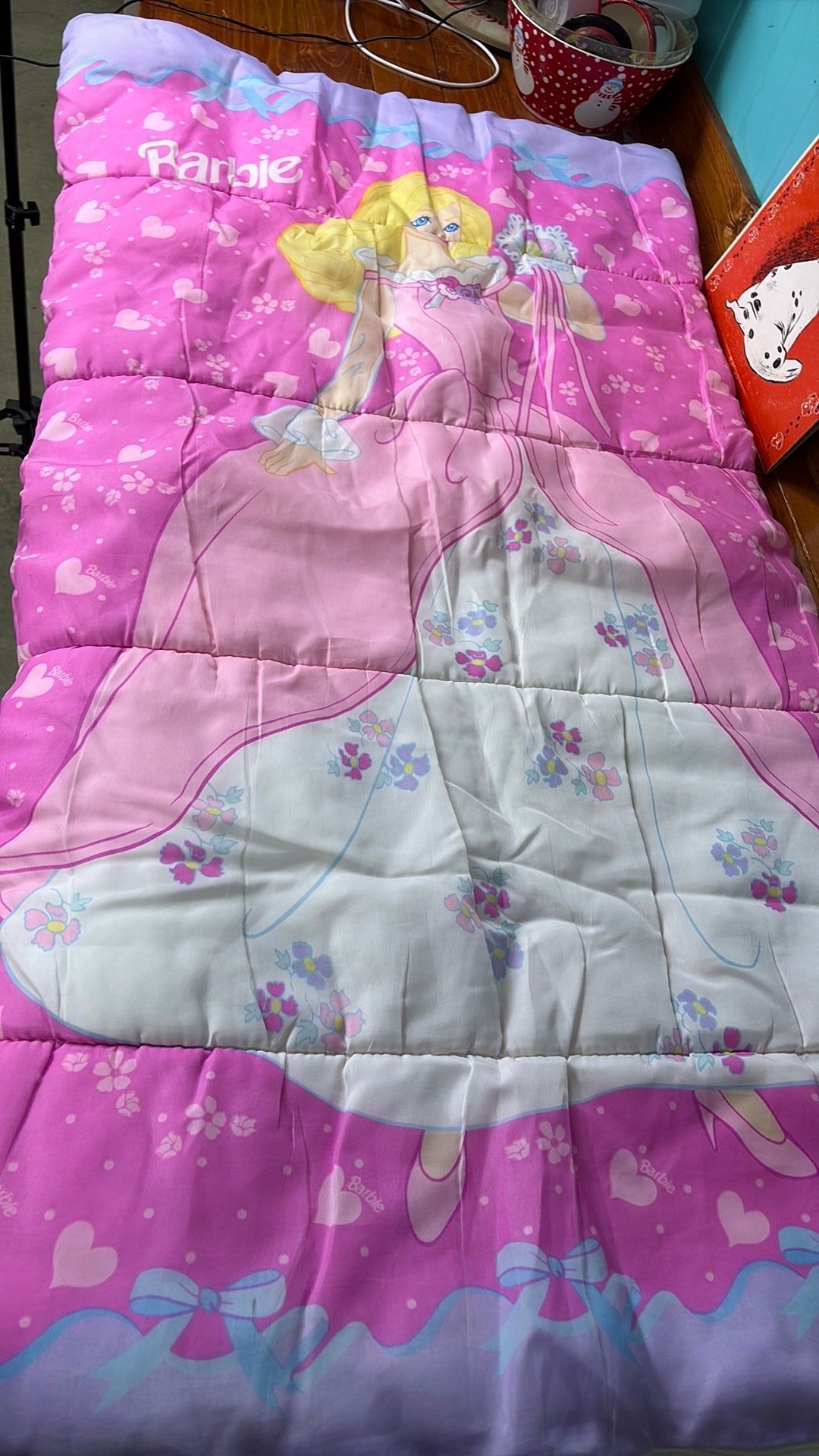 S3- Vintage 1997 Mattel Princess Barbie Children Sleeping Bag