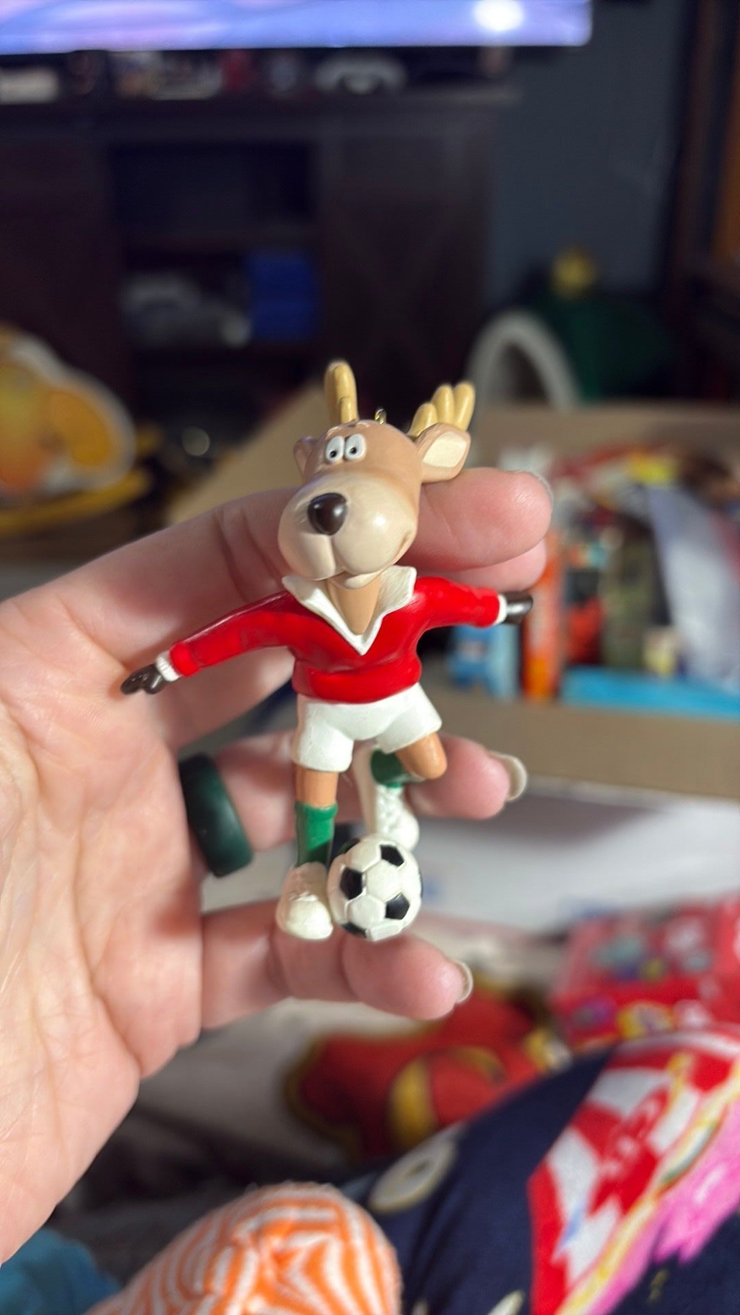 4E - Comet with Soccer Ball Reindeer Champs 1990 Hallmark Keepsake Christmas Ornament