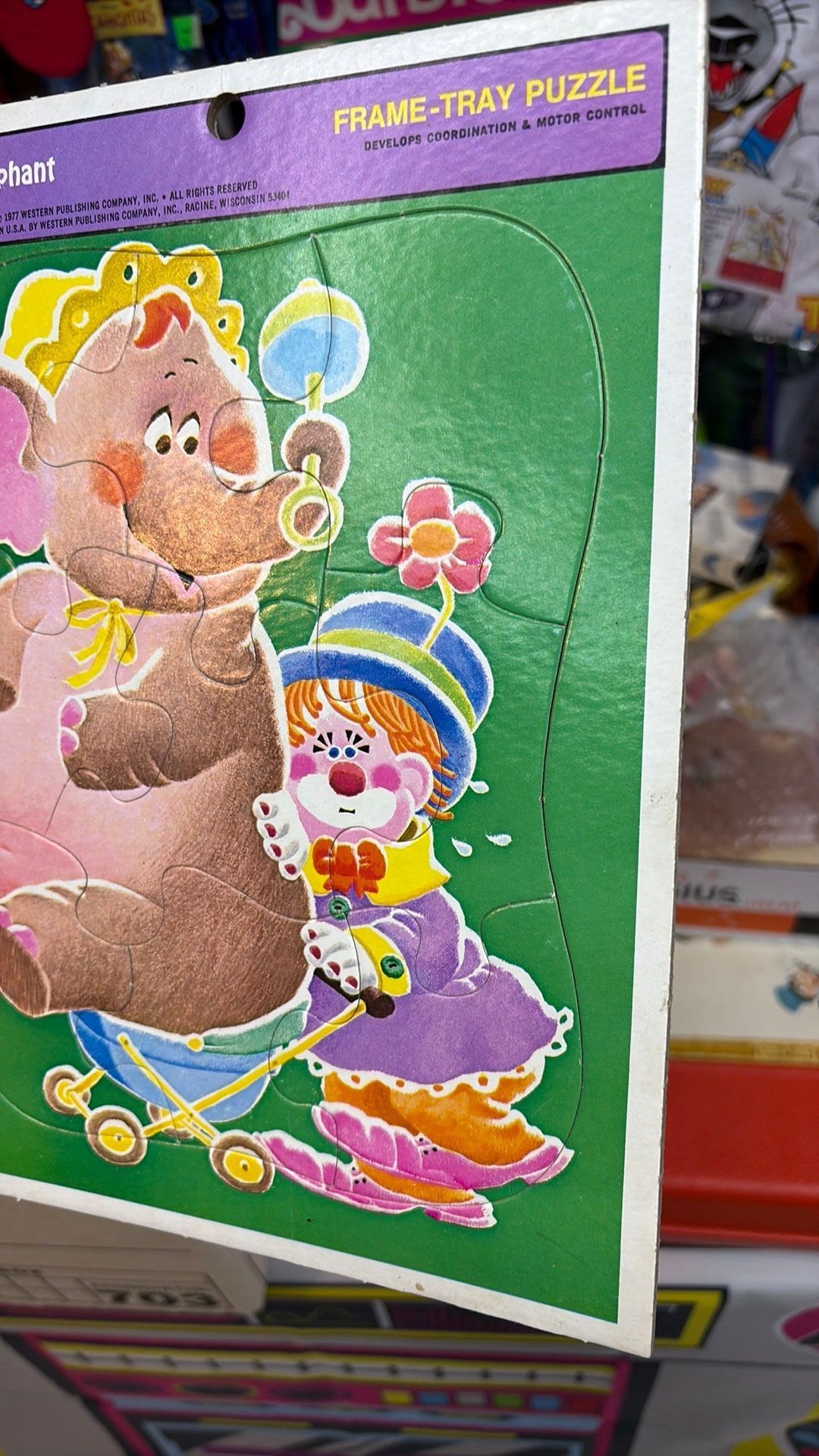 3C - Whitman Frame Tray Puzzle Circus Elephant & Clown 9 Pieces Vintage 1977