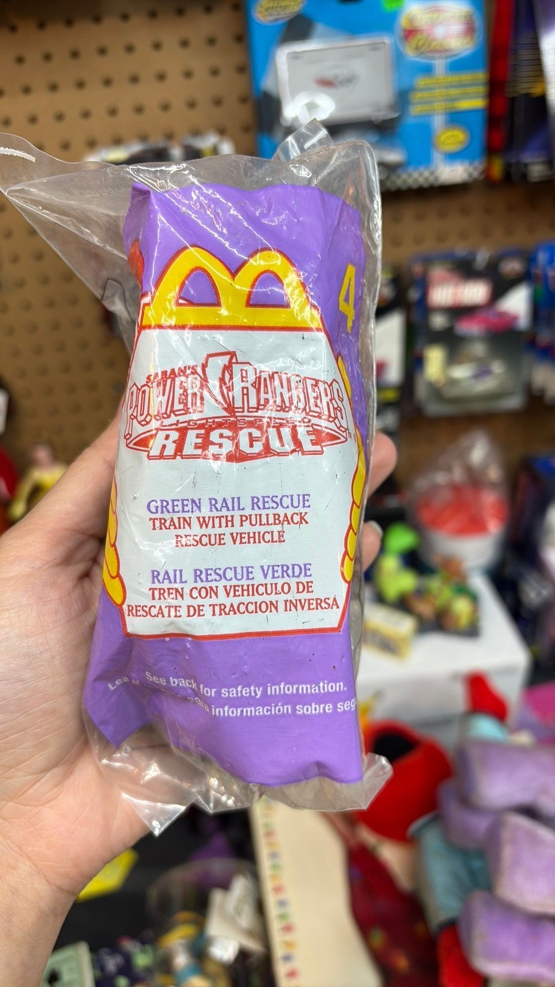 2000 Saban's Power Rangers McDonalds Happy Meal Toy Green Rail Rescue #4 NIP VTG