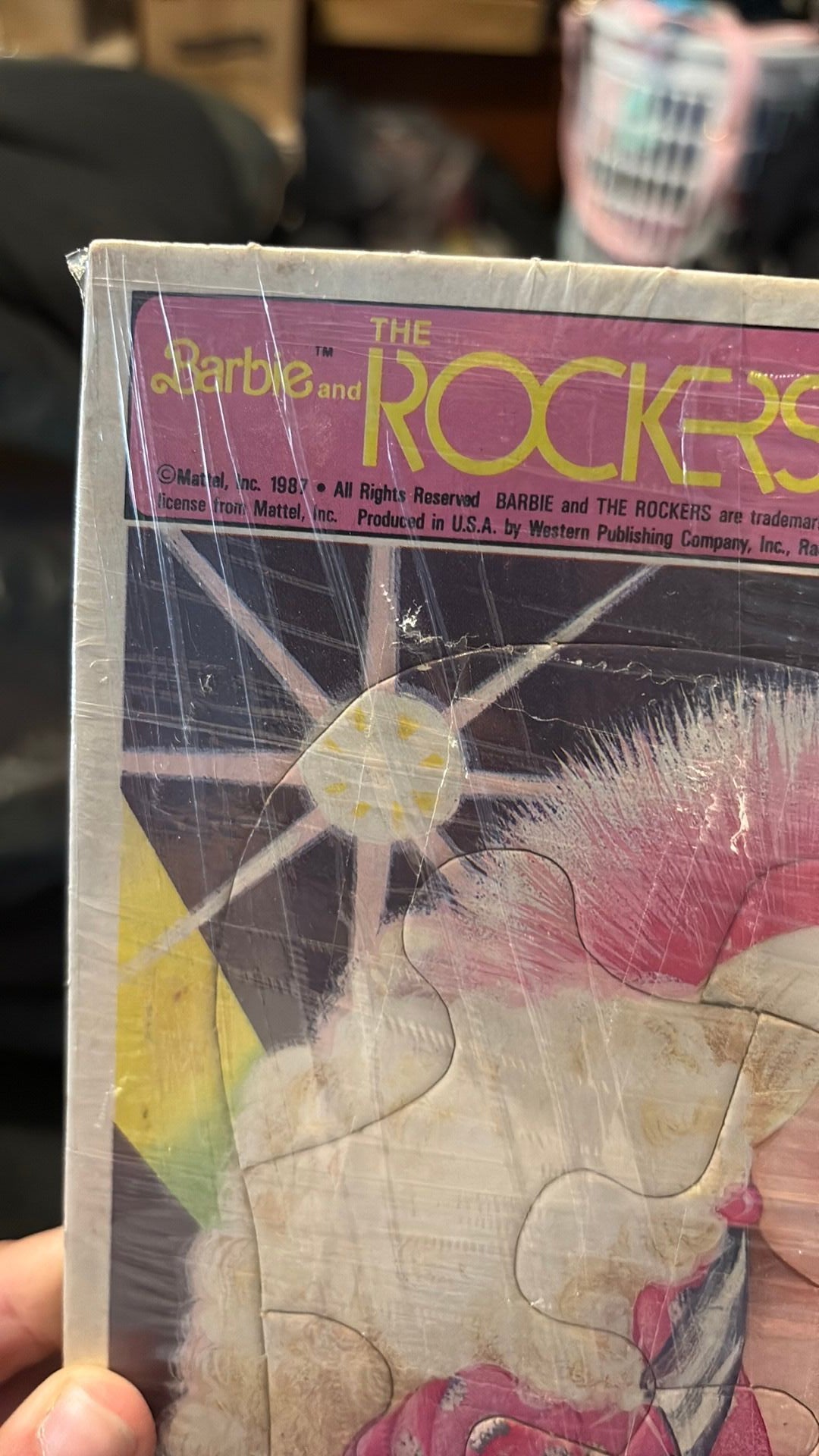 4B- Barbie And The Rockers Frame Tray Puzzle Golden #4607B Vintage 1987