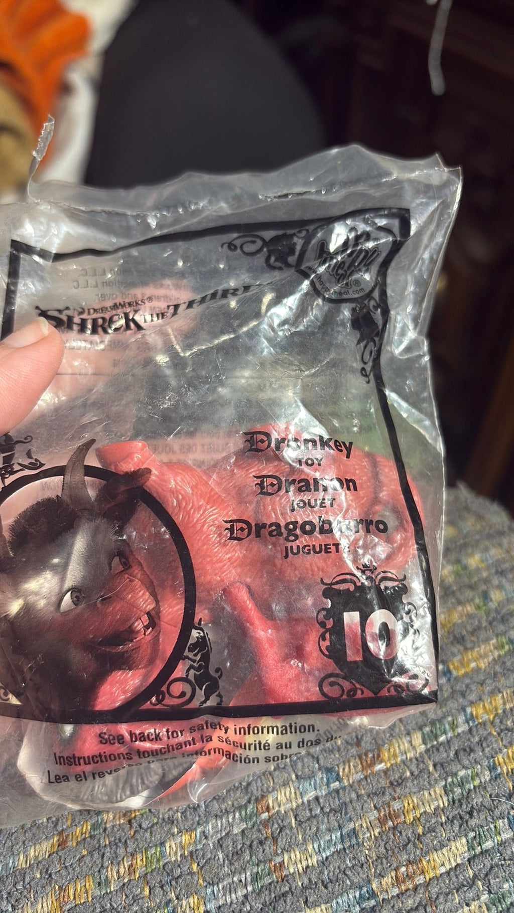9C- 2007 Shrek The Third McDonalds Happy Meal Toy #10 Dronkey NIP Animated - see photos