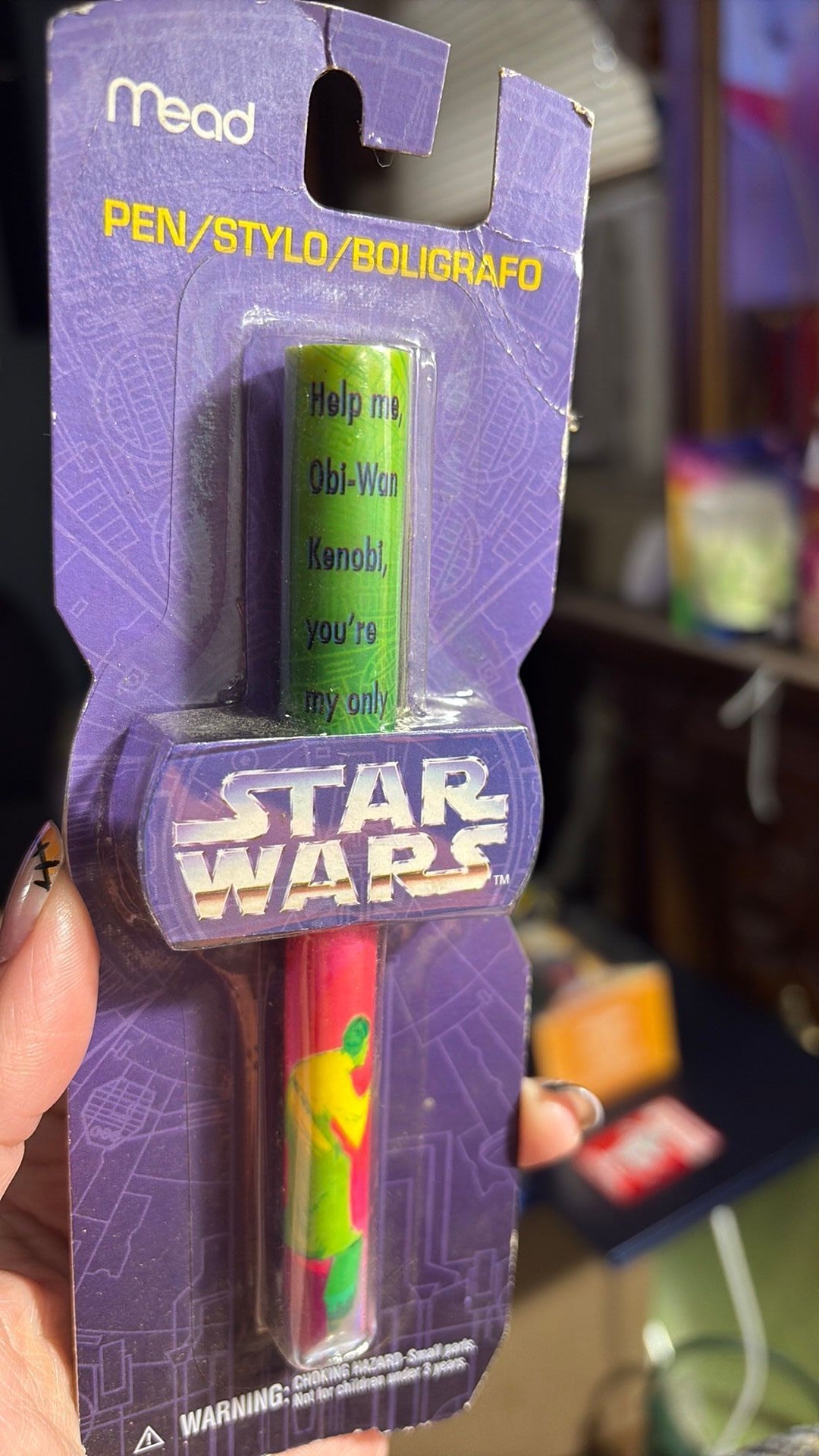 Mead Star Wars Writing Pen 1996 Sealed Princess Leia w/quote Non-Toxic Ink