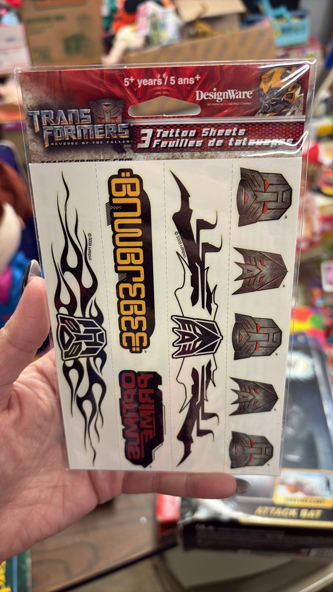 8C - New Transformers Temporary Tattoos Party Favors Three Sheets 2009