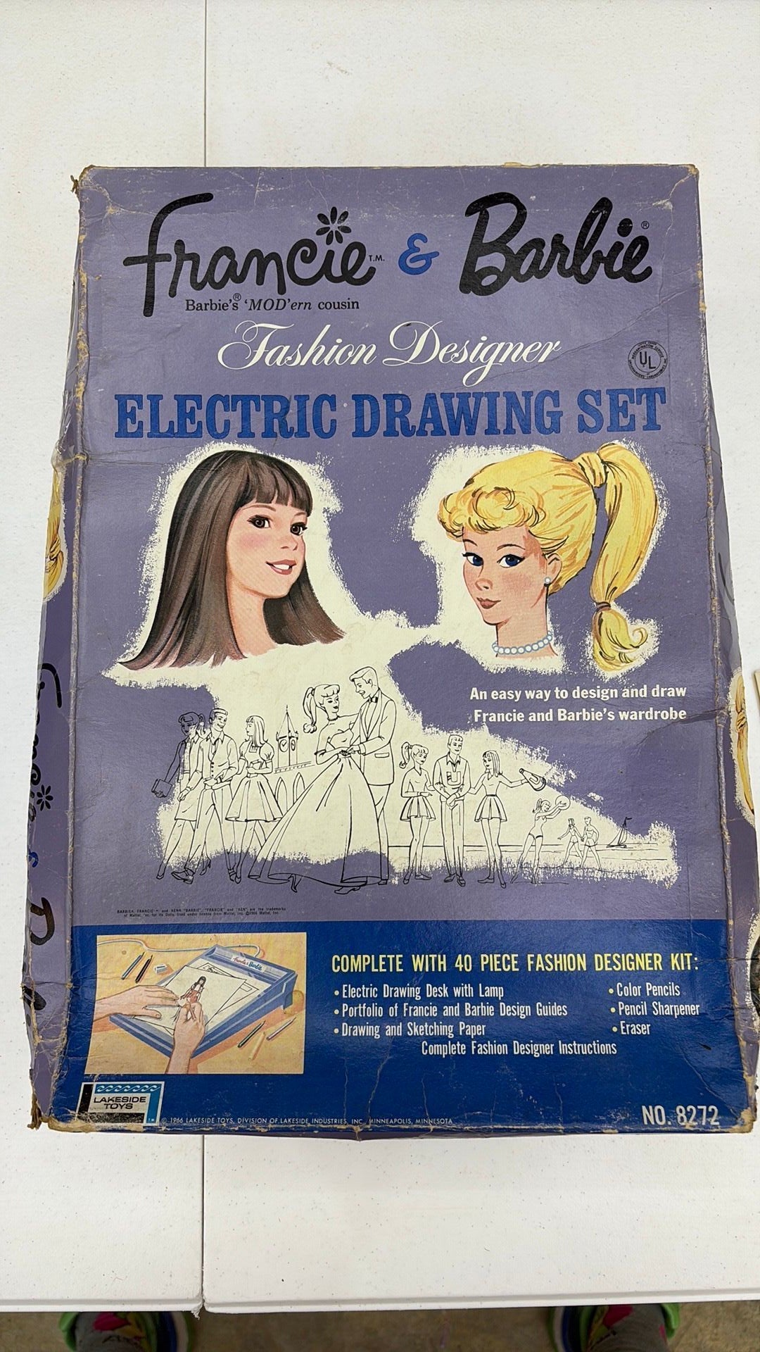 S3- 1966 Francie & Barbie Electric Drawing Set 8272 & Sheet Pack - READ