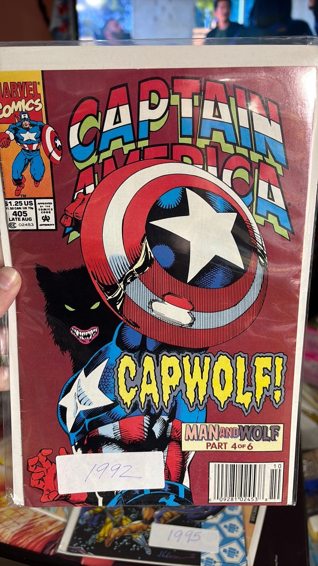 Captain America #405 1st App Appearance Cap-Wolf Werewolf 1992 Marvel Comic