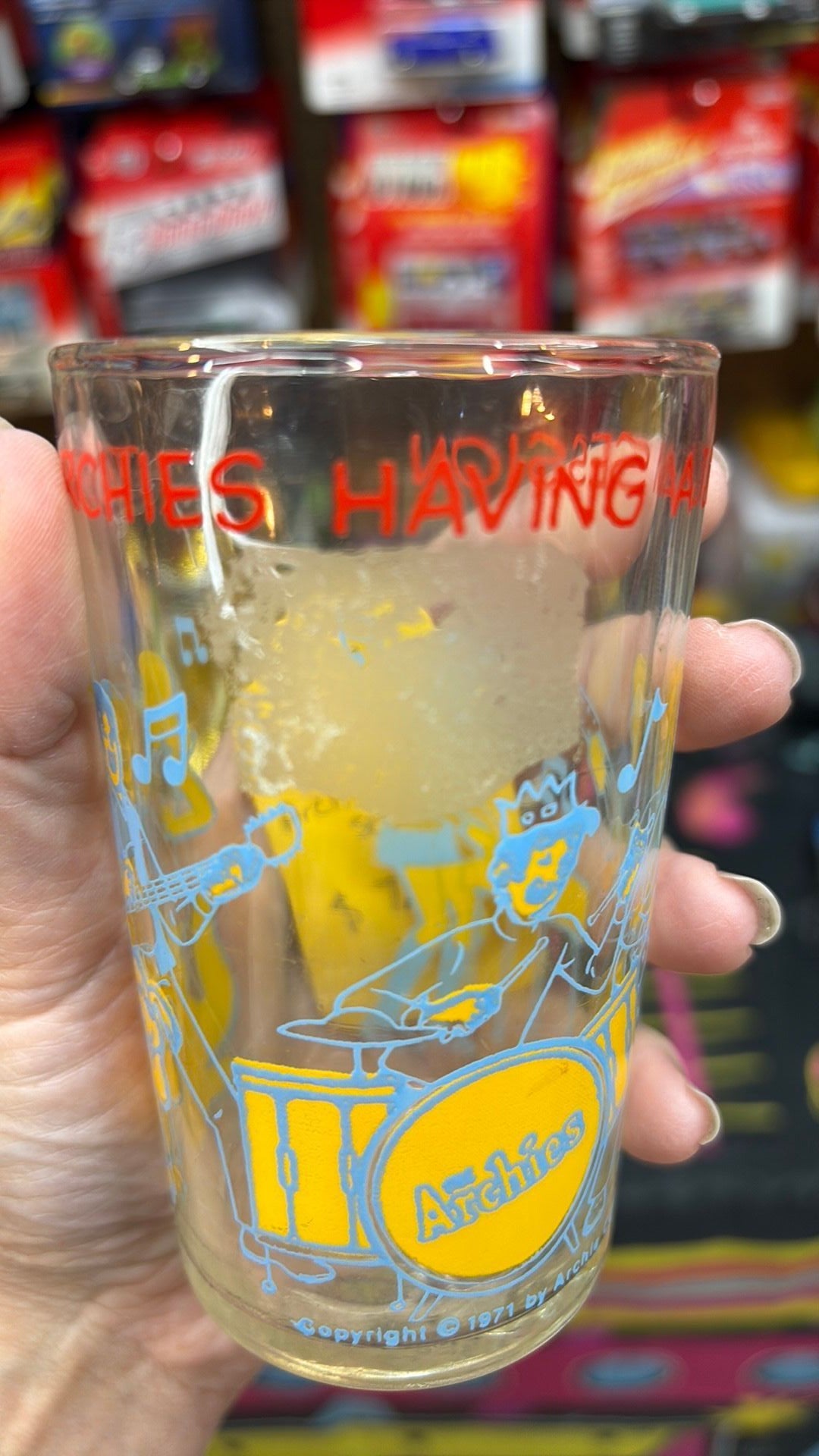 Vintage 1971 Welch's 8 oz Glass, Archie Comics, The Archies Having A Jam Session