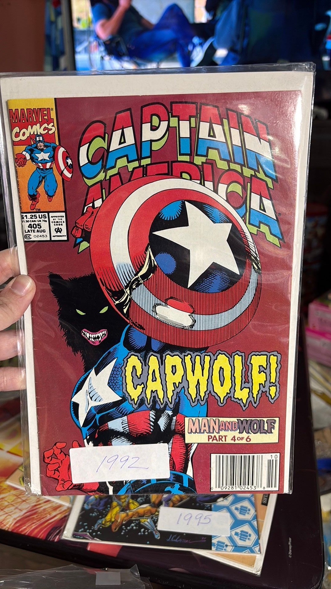 Captain America #405 1st App Appearance Cap-Wolf Werewolf 1992 Marvel Comic